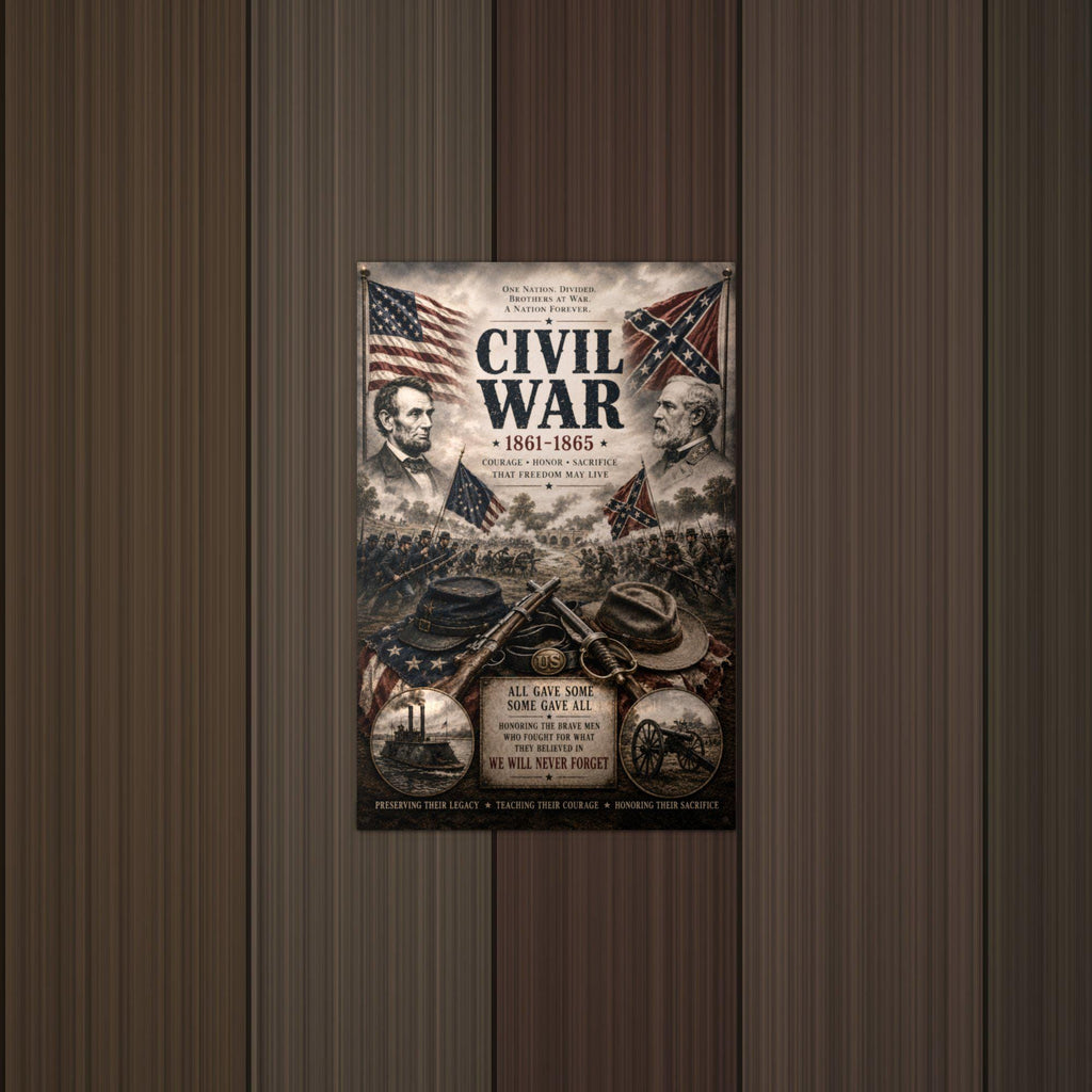 Civil War 1861-1865 Patriotic Metal Sign Aluminum Sign — detail view