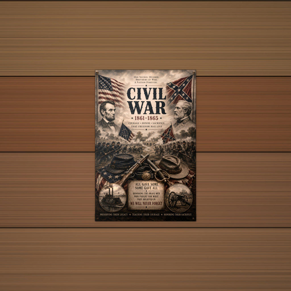 Civil War 1861-1865 Patriotic Metal Sign Aluminum Sign — alternate angle