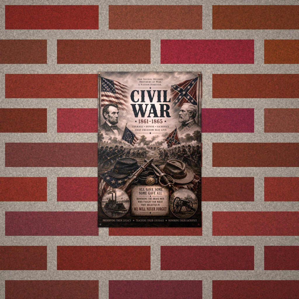 Civil War 1861-1865 Patriotic Metal Sign Aluminum Sign — alternate angle
