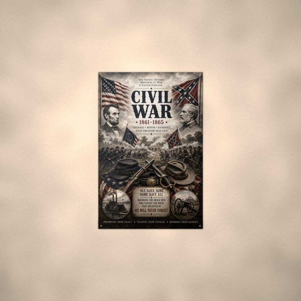 Civil War 1861-1865 Patriotic Metal Sign Aluminum Sign — alternate angle