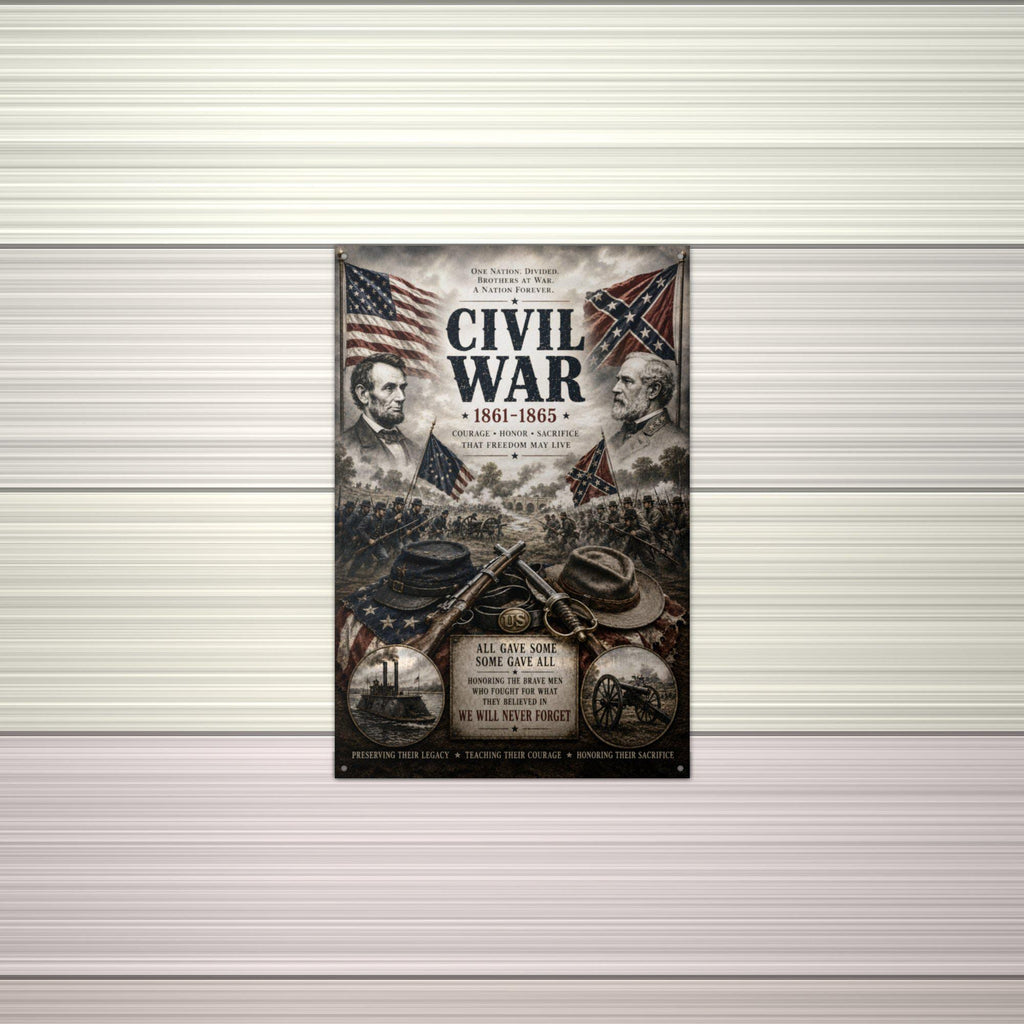 Civil War 1861-1865 Patriotic Metal Sign Aluminum Sign — alternate angle