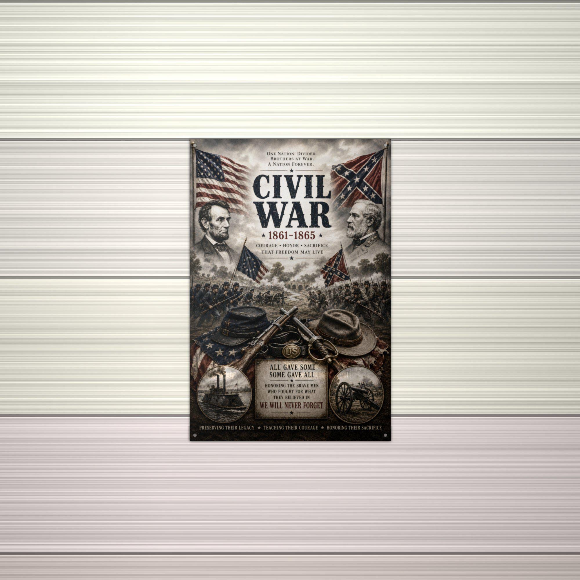 Civil War 1861-1865 Patriotic Metal Sign Aluminum Sign — alternate angle