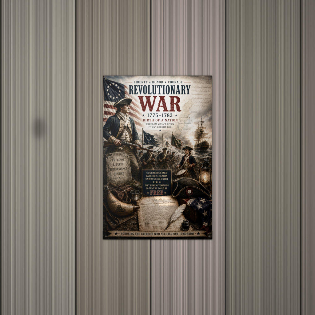 Revolutionary War 1775-1783 Patriotic Metal S Aluminum Sign — lifestyle setting