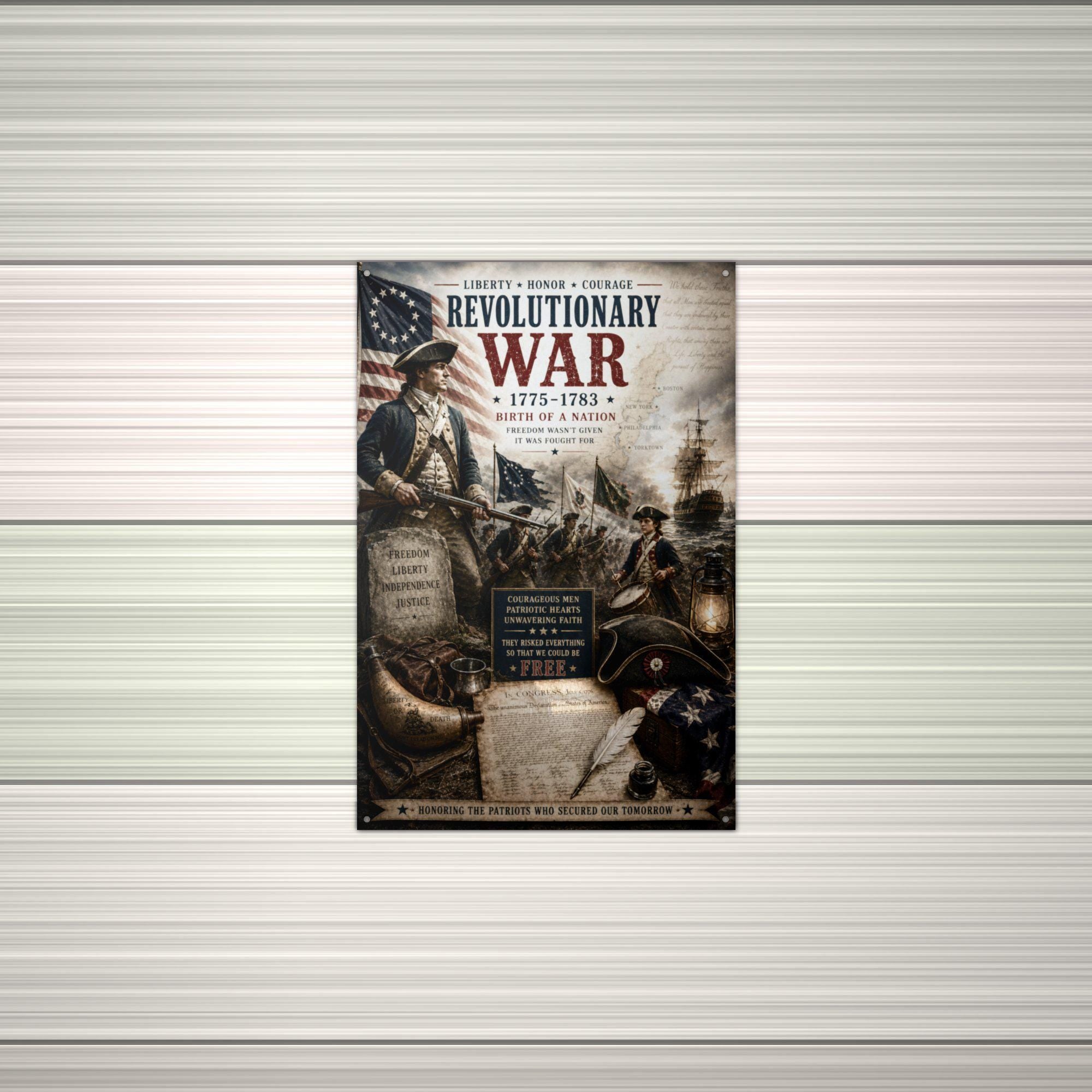 Revolutionary War 1775-1783 Patriotic Metal S Aluminum Sign — alternate angle