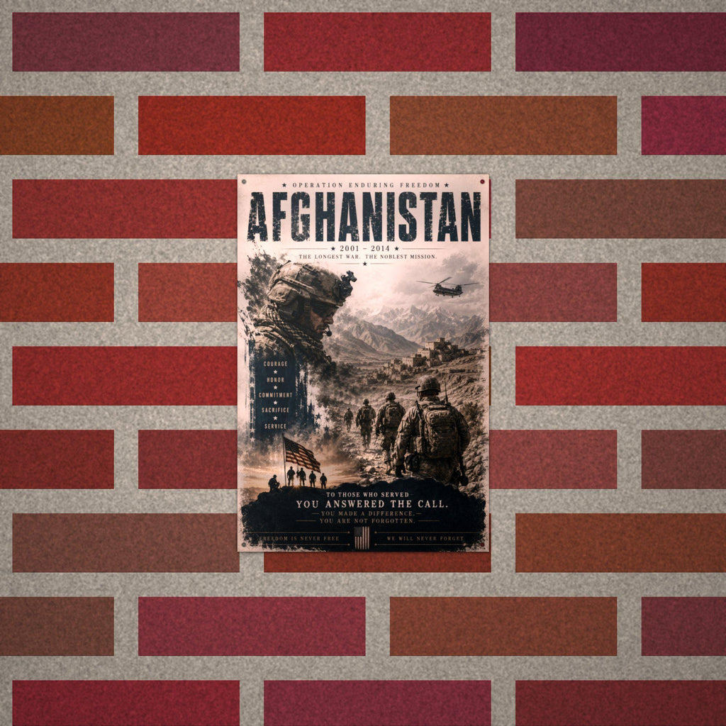 Afghanistan 2001-2014 Patriotic Metal Sign Aluminum Sign — alternate angle