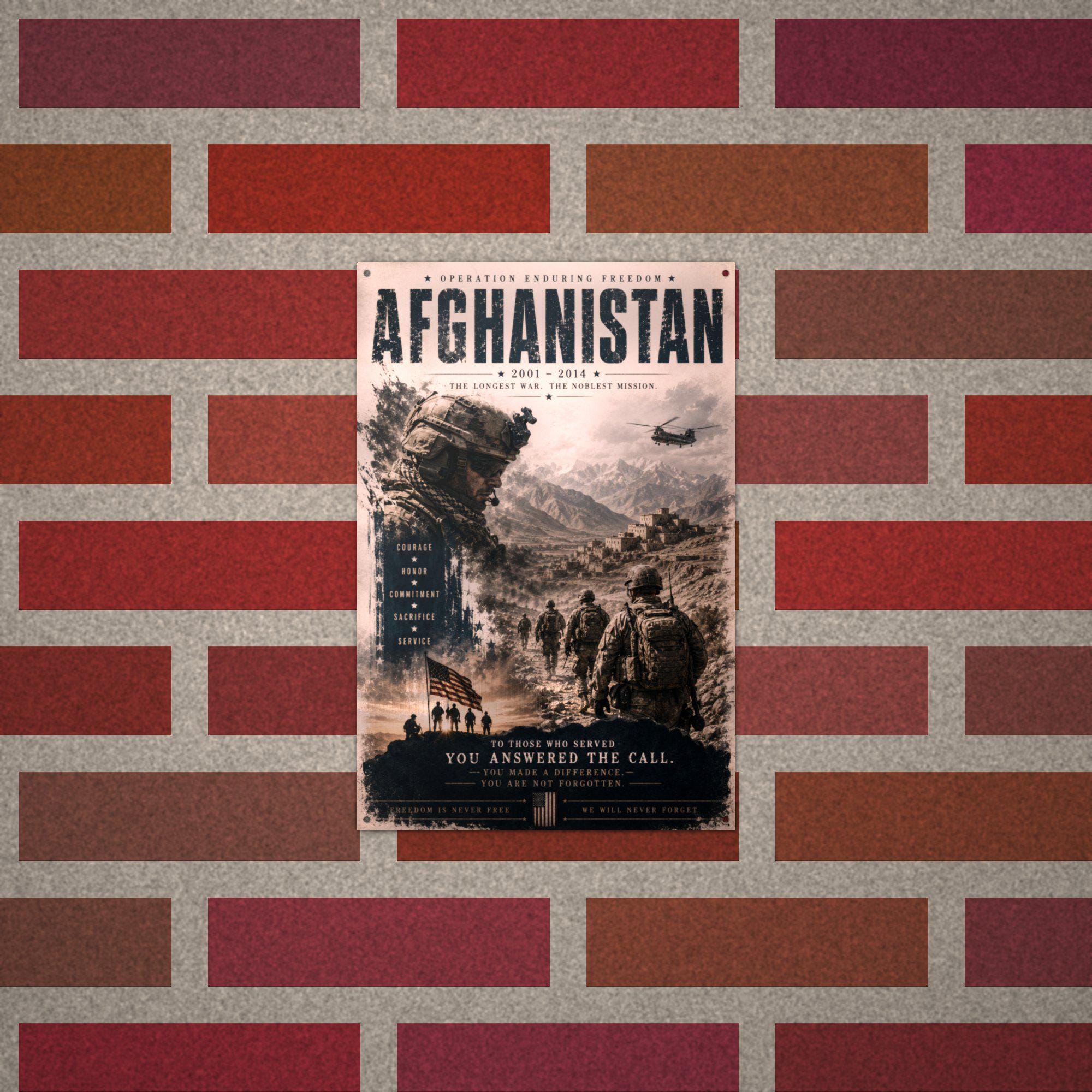 Afghanistan 2001-2014 Patriotic Metal Sign Aluminum Sign — alternate angle