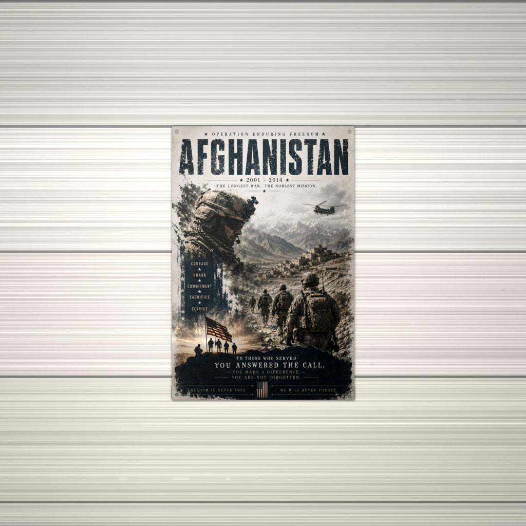 Afghanistan 2001-2014 Patriotic Metal Sign Aluminum Sign — alternate angle