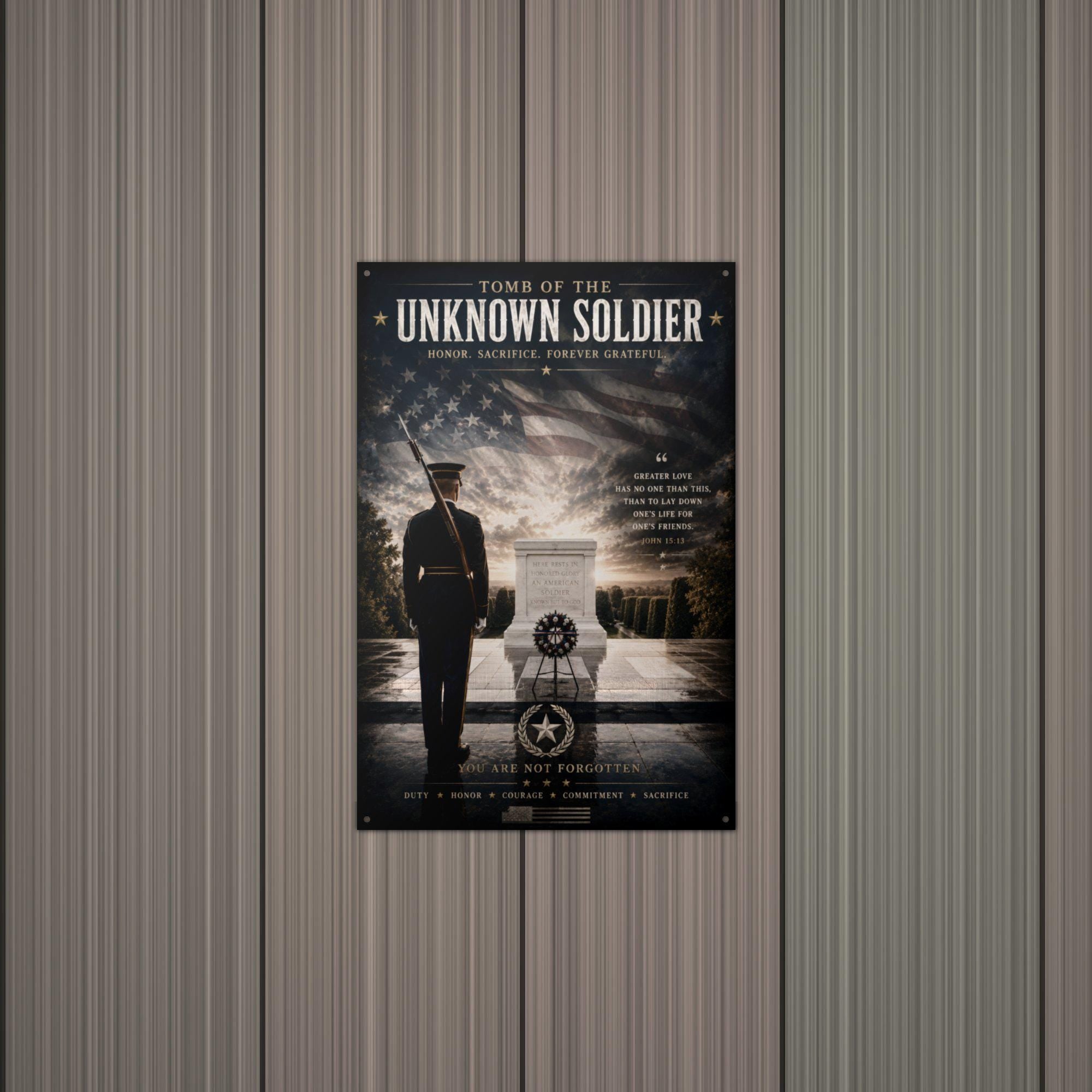 Tomb of the Unknown Soldier Patriotic Metal S Aluminum Sign — lifestyle setting