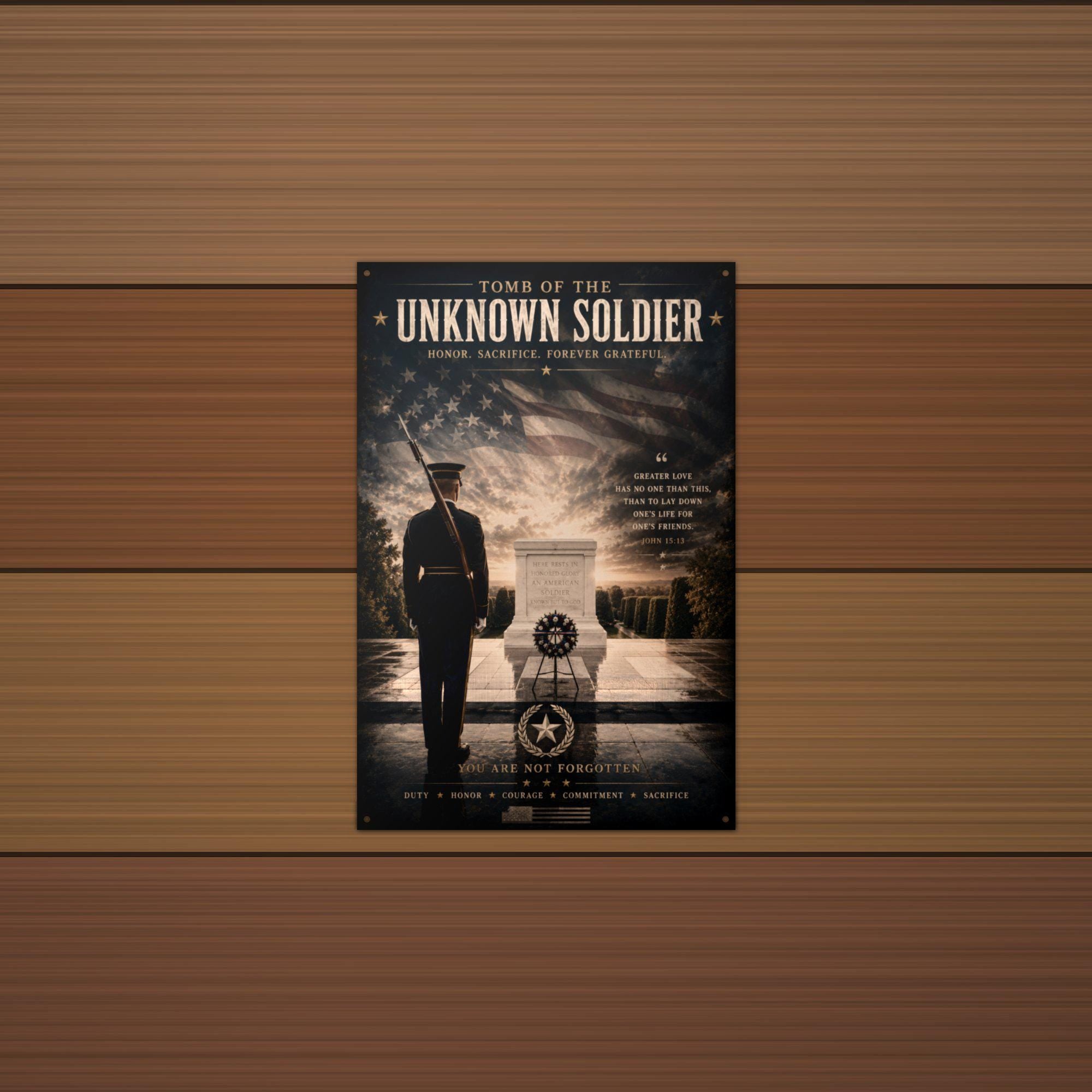 Tomb of the Unknown Soldier Patriotic Metal S Aluminum Sign — alternate angle