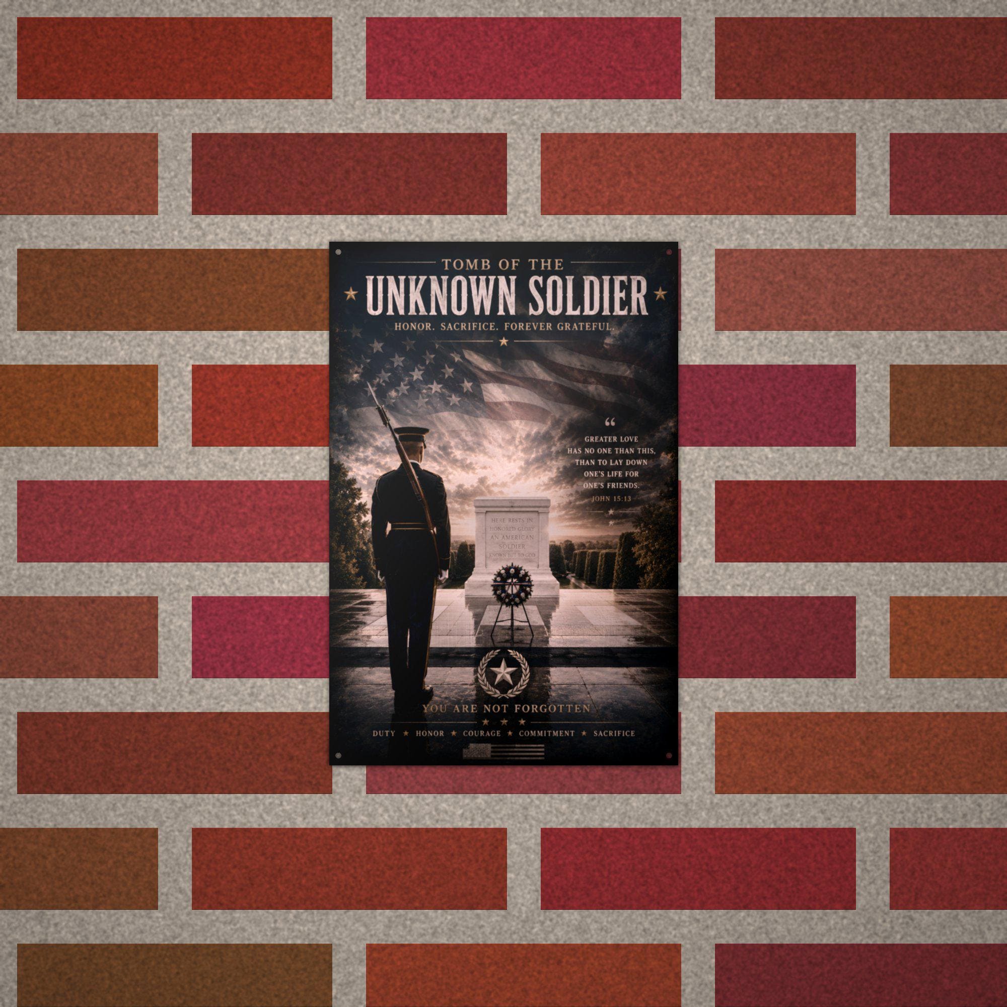 Tomb of the Unknown Soldier Patriotic Metal S Aluminum Sign — alternate angle