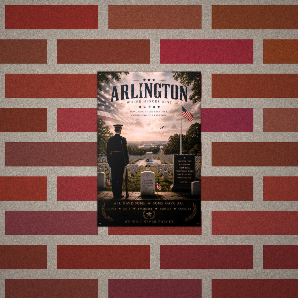 Arlington Where Heroes Rest Patriotic Metal S Aluminum Sign — alternate angle