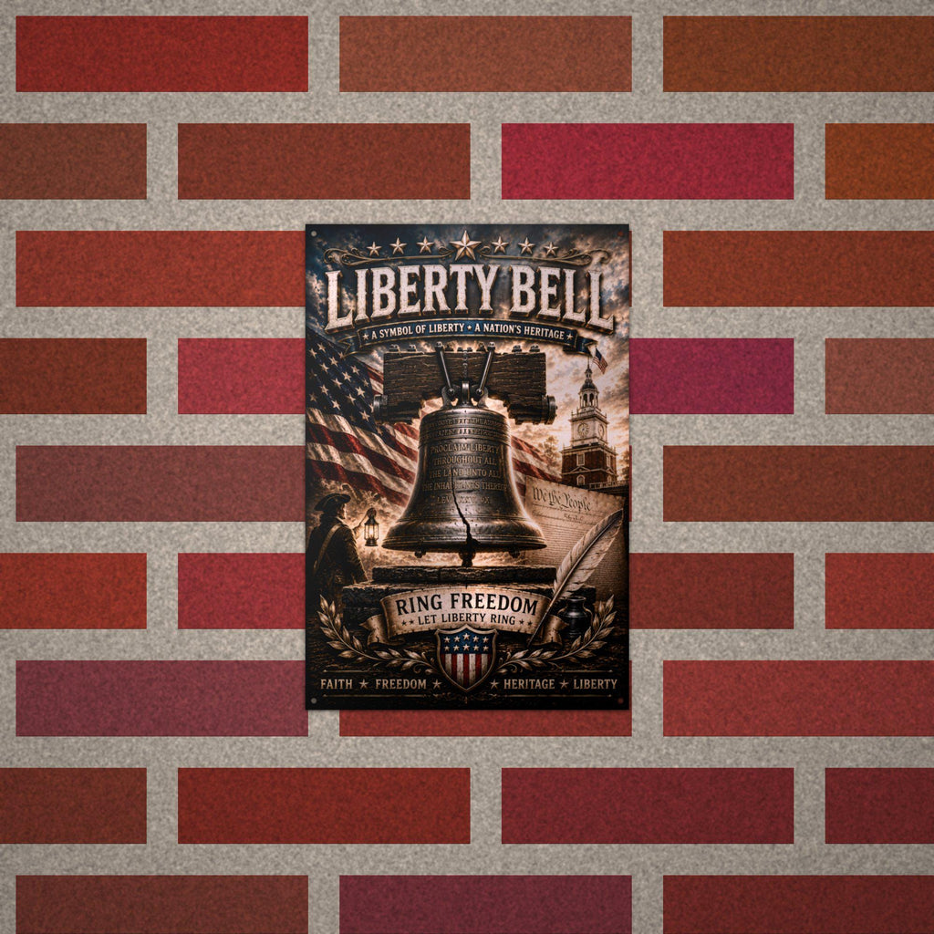 Liberty Bell Let Freedom Ring Patriotic Metal Aluminum Sign — alternate angle