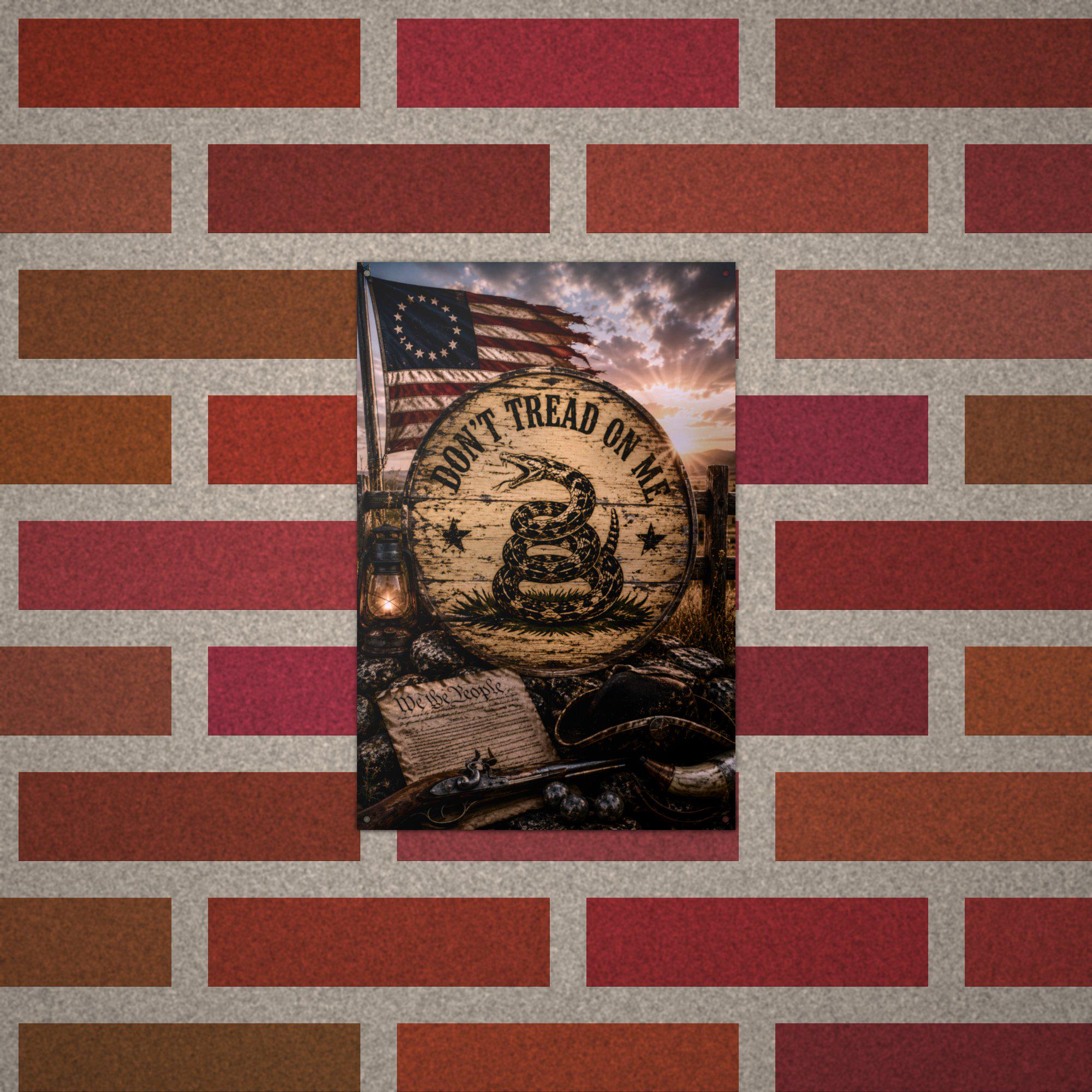 Don't Tread On Me Colonial Patriotic Metal Si Aluminum Sign — alternate angle