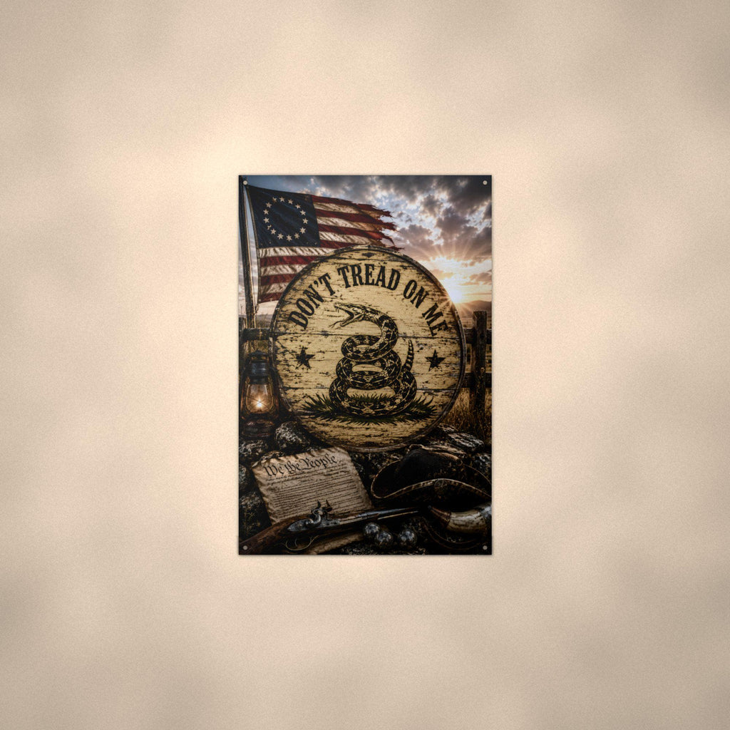 Don't Tread On Me Colonial Patriotic Metal Si Aluminum Sign — alternate angle