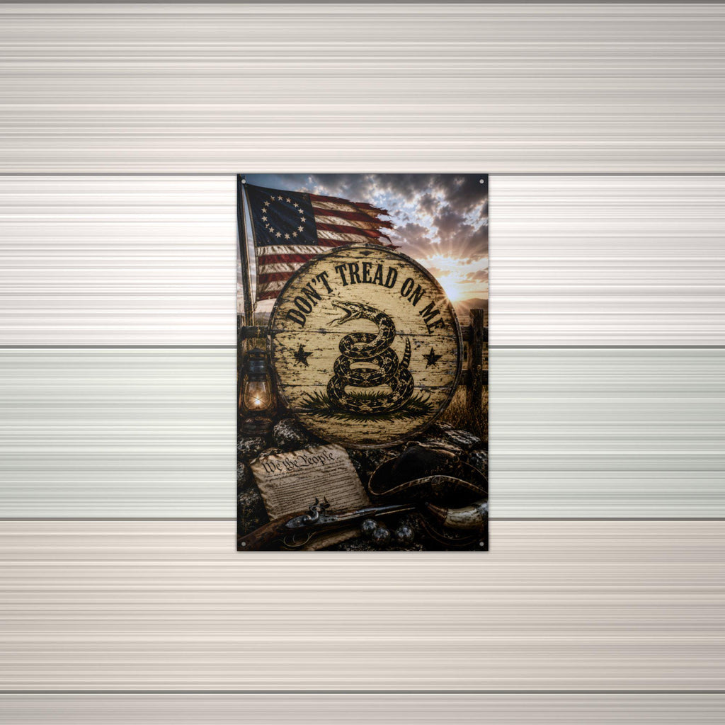 Don't Tread On Me Colonial Patriotic Metal Si Aluminum Sign — alternate angle