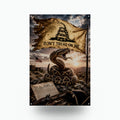 Don't Tread On Me Rattlesnake Patriotic Metal Aluminum Sign — front view on white background