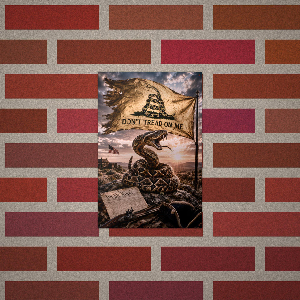 Don't Tread On Me Rattlesnake Patriotic Metal Aluminum Sign — alternate angle