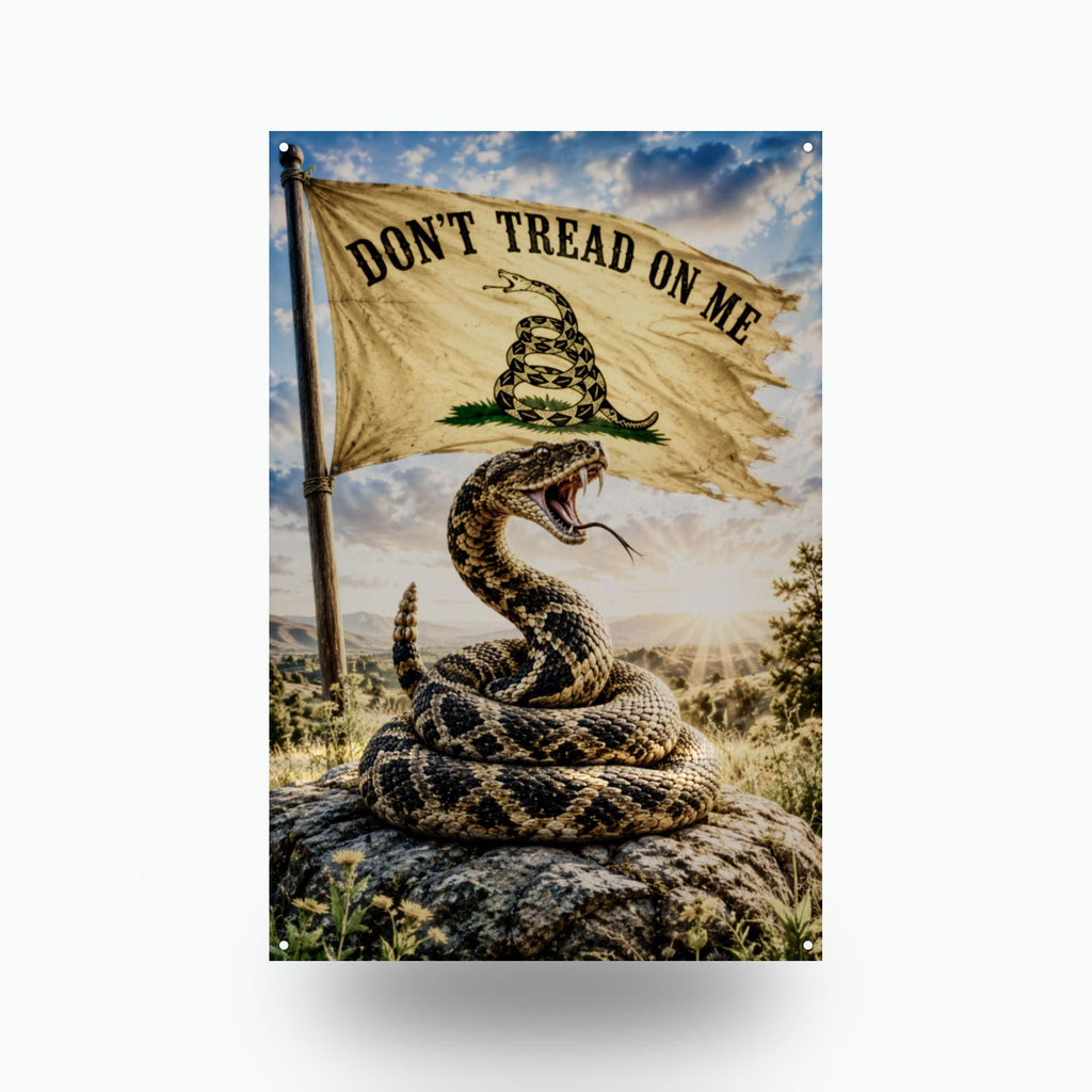 Gadsden Meadow Rattler Patriotic Metal Sign Aluminum Sign — front view on white background