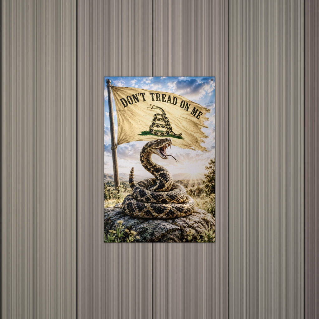 Gadsden Meadow Rattler Patriotic Metal Sign Aluminum Sign — lifestyle setting