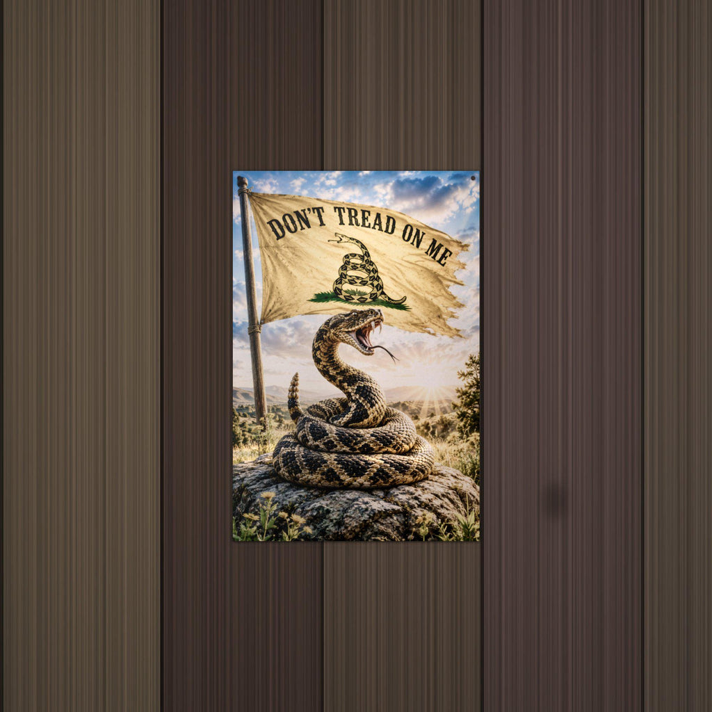 Gadsden Meadow Rattler Patriotic Metal Sign Aluminum Sign — detail view