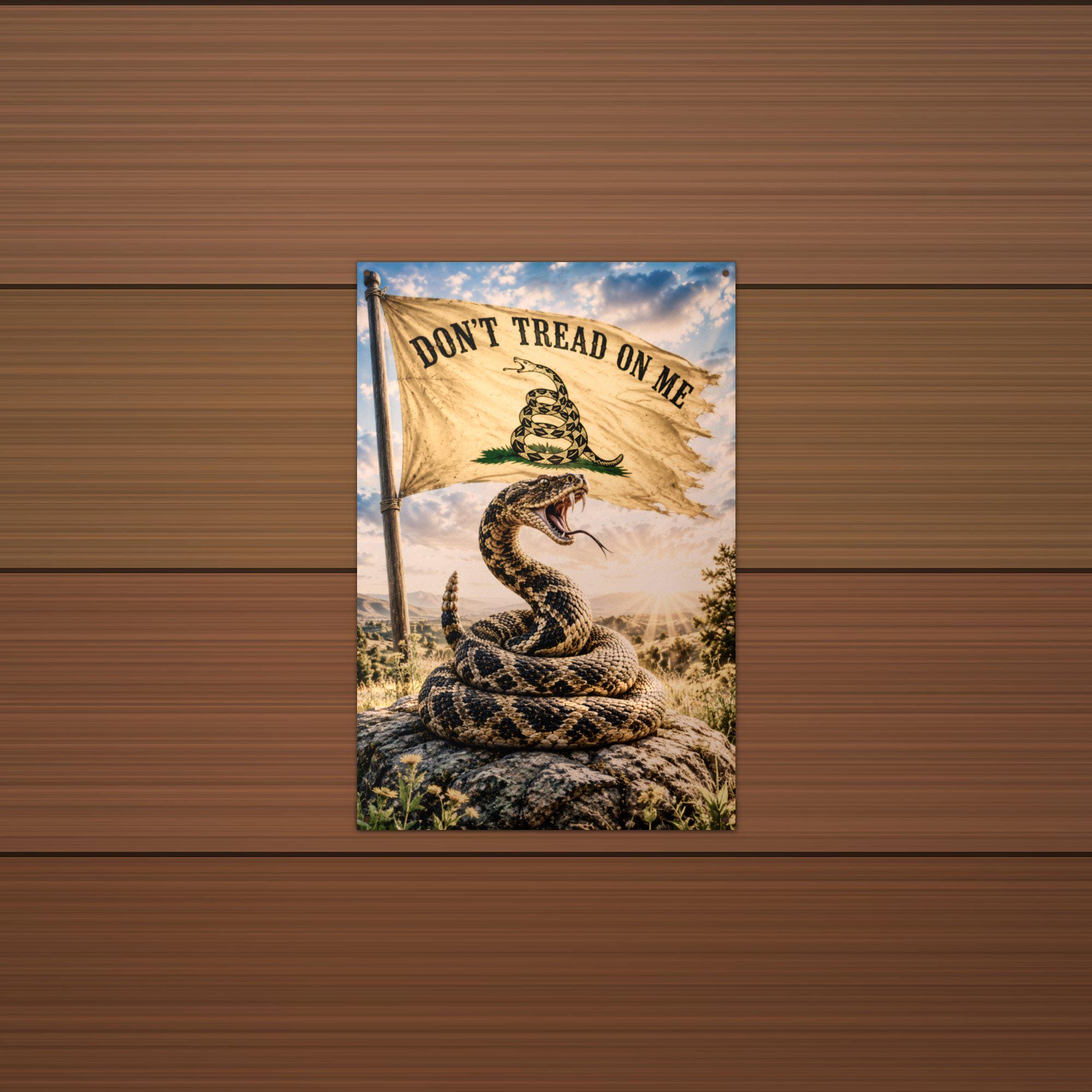 Gadsden Meadow Rattler Patriotic Metal Sign Aluminum Sign — alternate angle