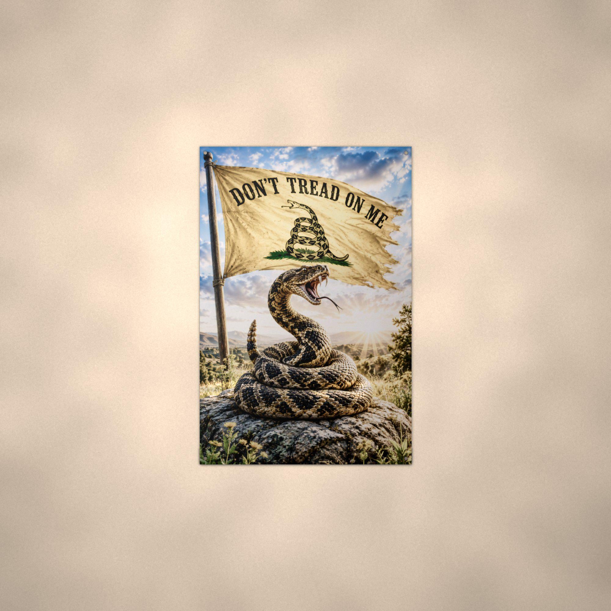 Gadsden Meadow Rattler Patriotic Metal Sign Aluminum Sign — alternate angle