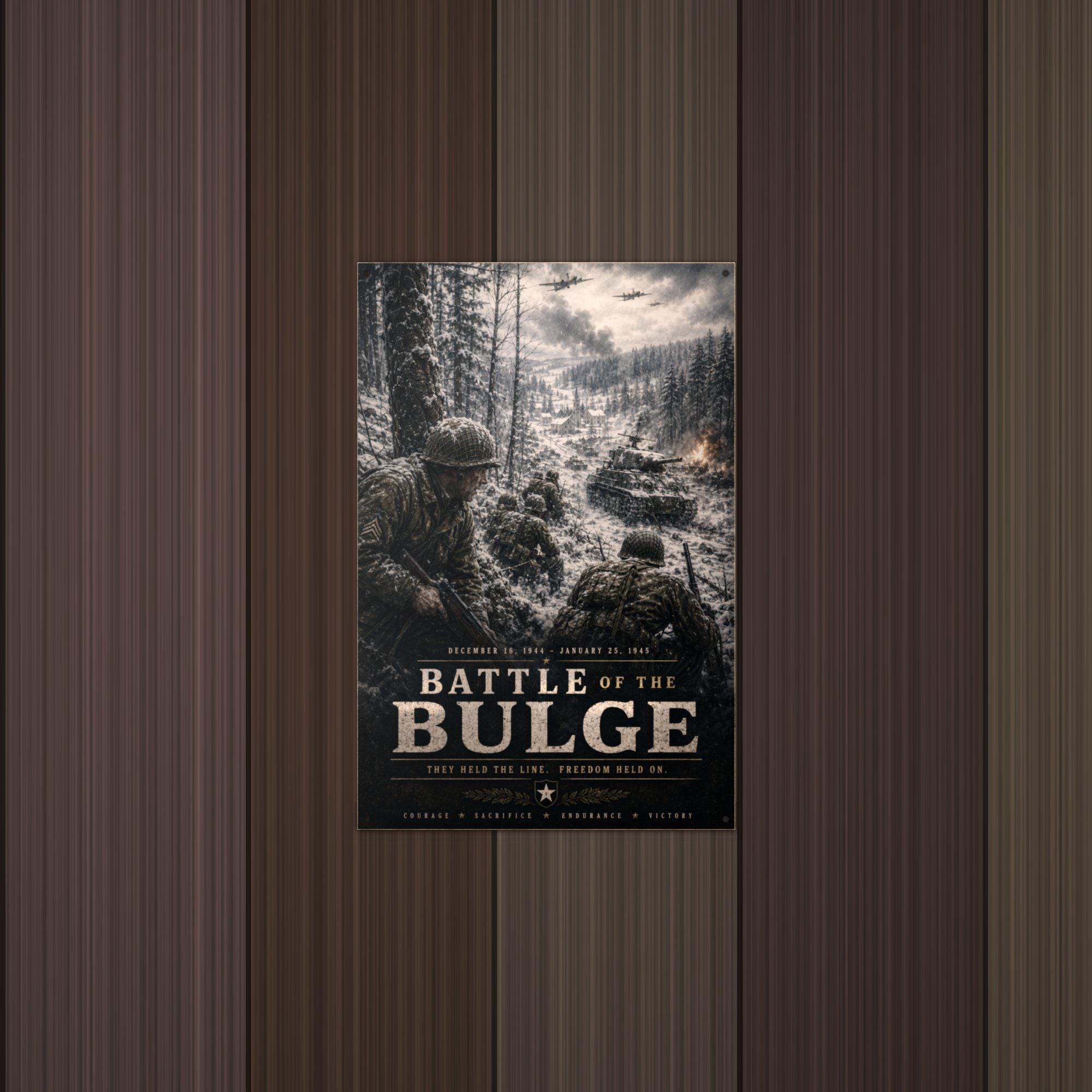 Battle of the Bulge Patriotic Metal Sign Aluminum Sign — detail view