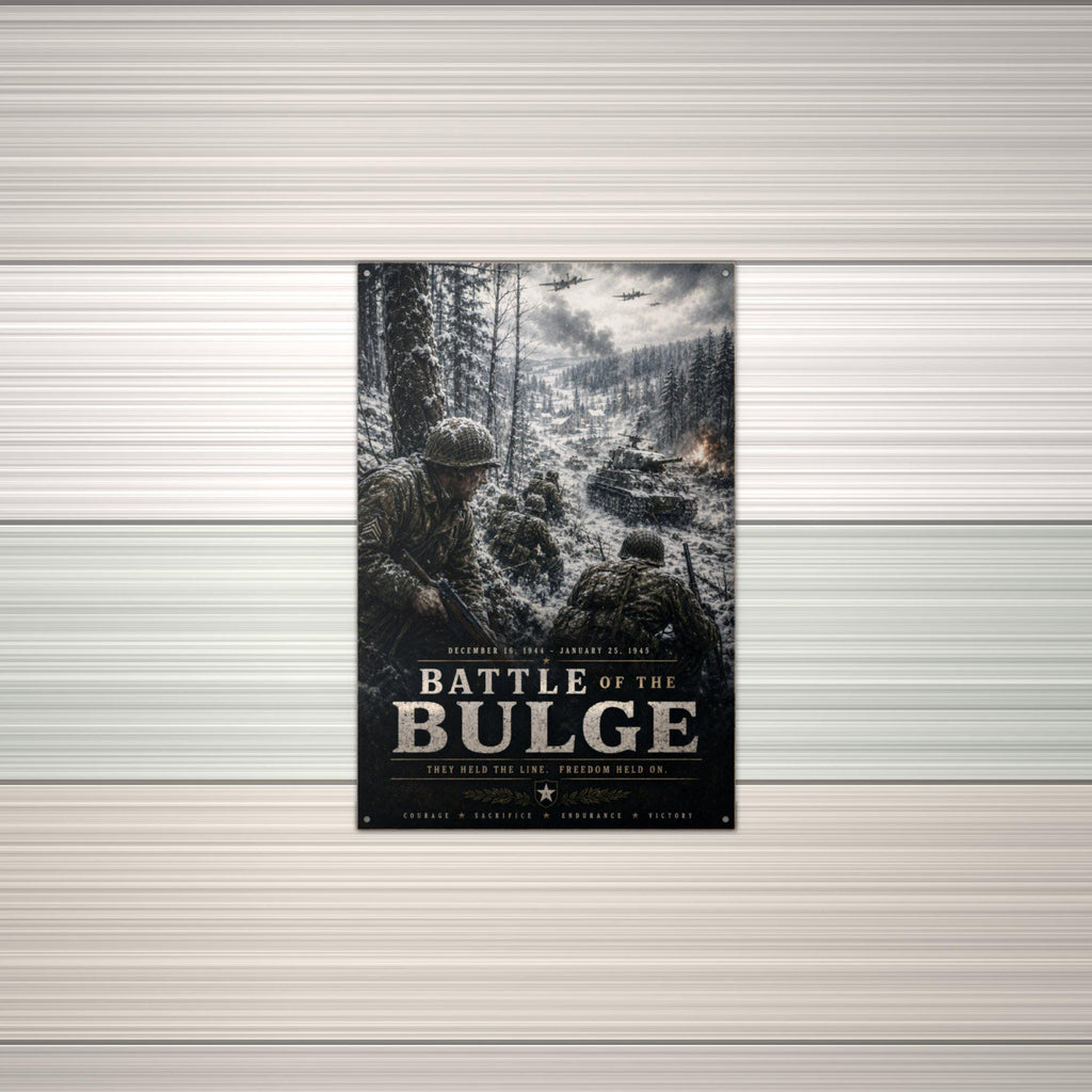 Battle of the Bulge Patriotic Metal Sign Aluminum Sign — alternate angle