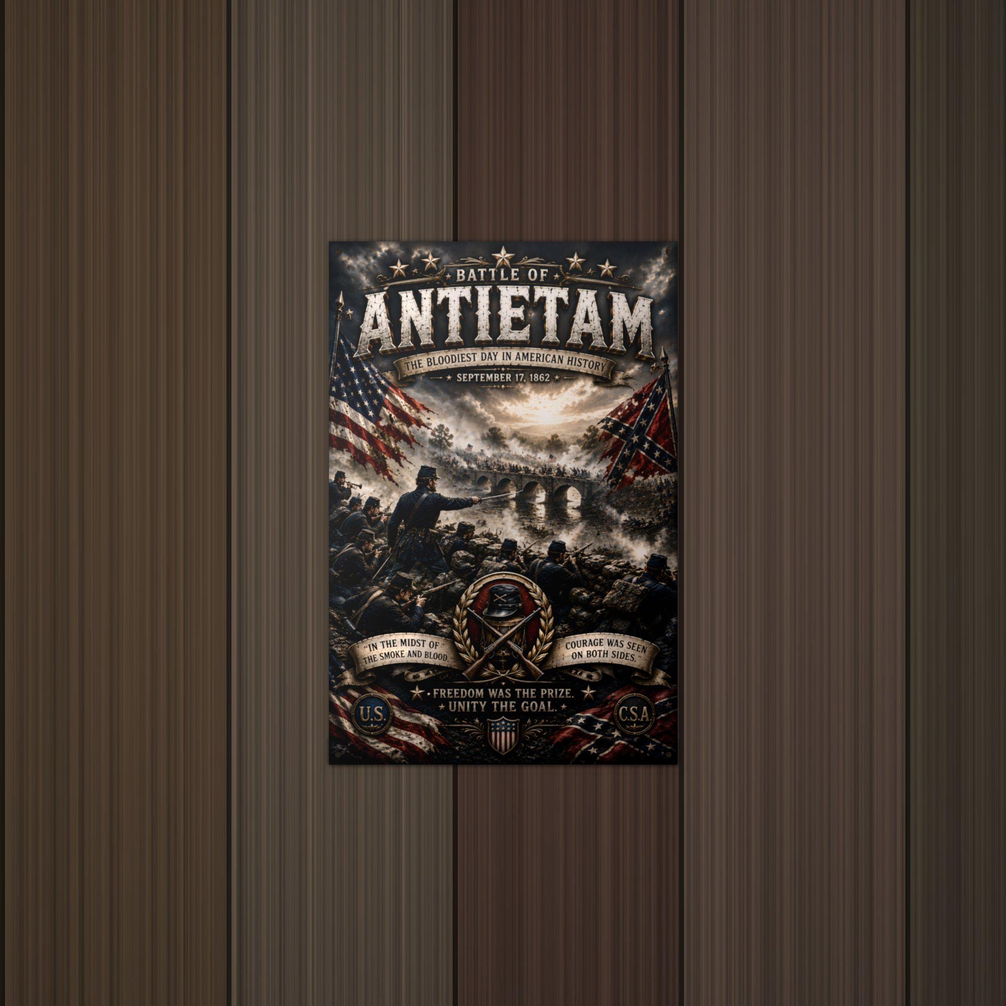 Battle of Antietam Patriotic Metal Sign Aluminum Sign — detail view
