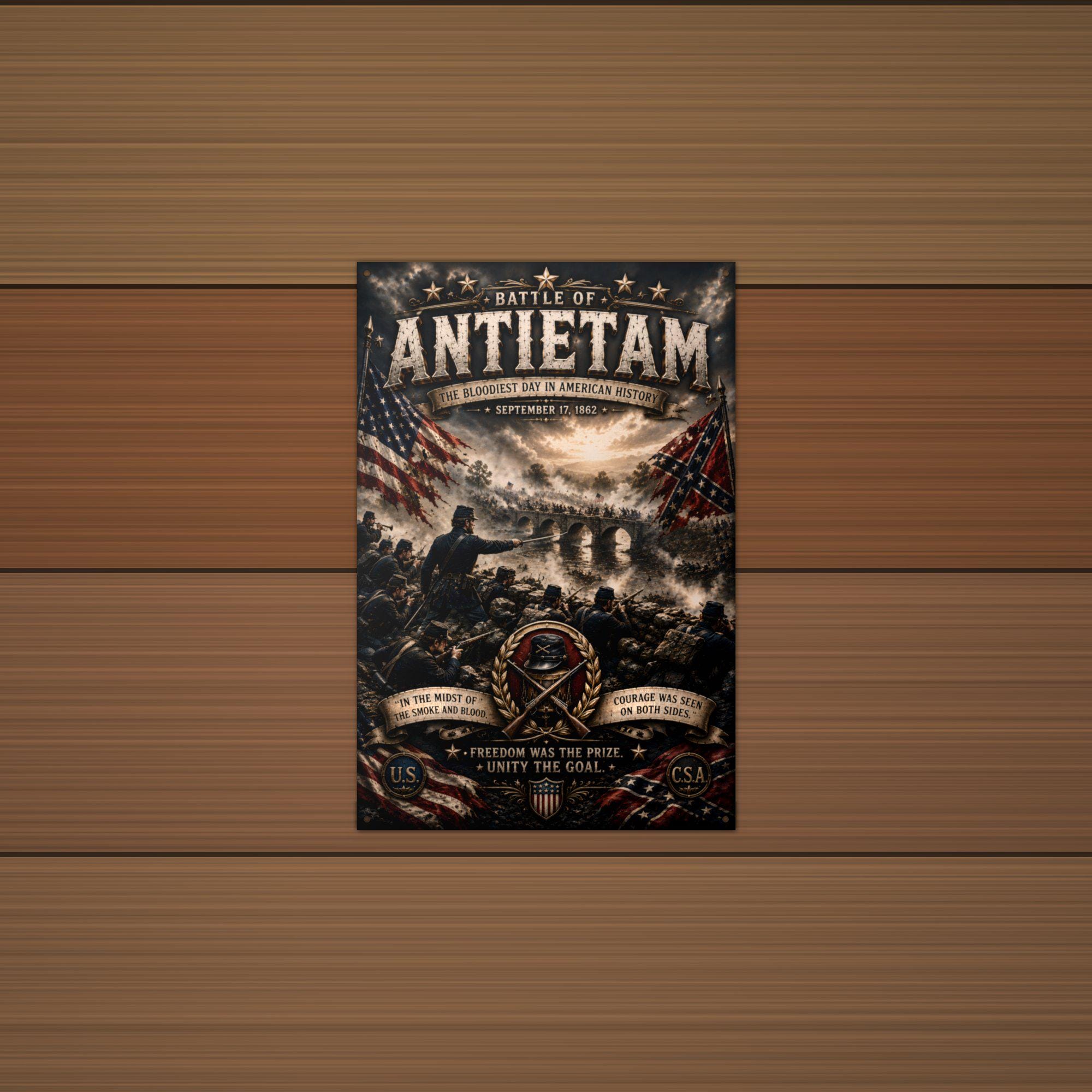 Battle of Antietam Patriotic Metal Sign Aluminum Sign — alternate angle