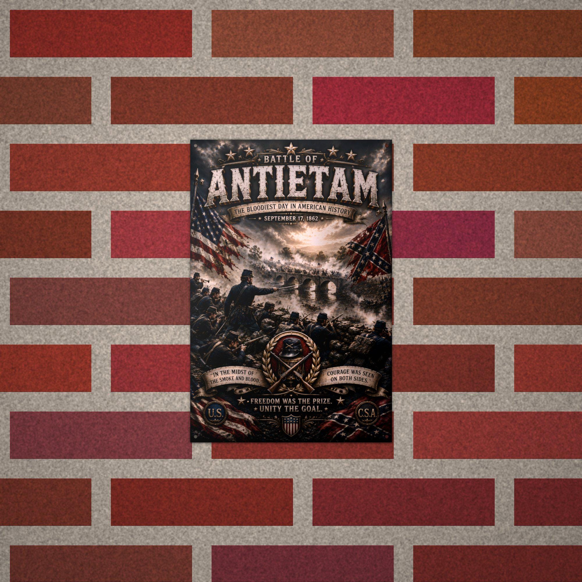 Battle of Antietam Patriotic Metal Sign Aluminum Sign — alternate angle