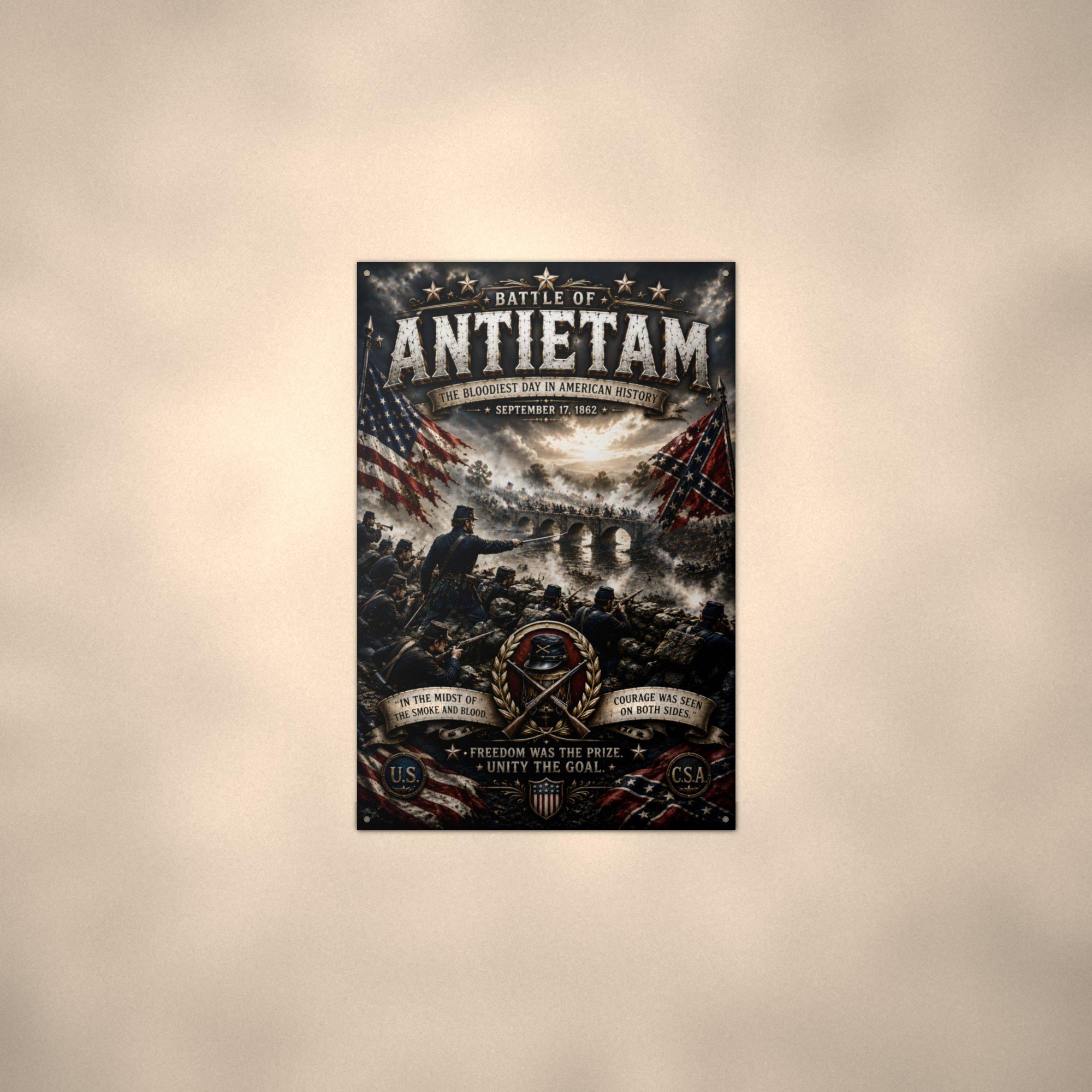 Battle of Antietam Patriotic Metal Sign Aluminum Sign — alternate angle