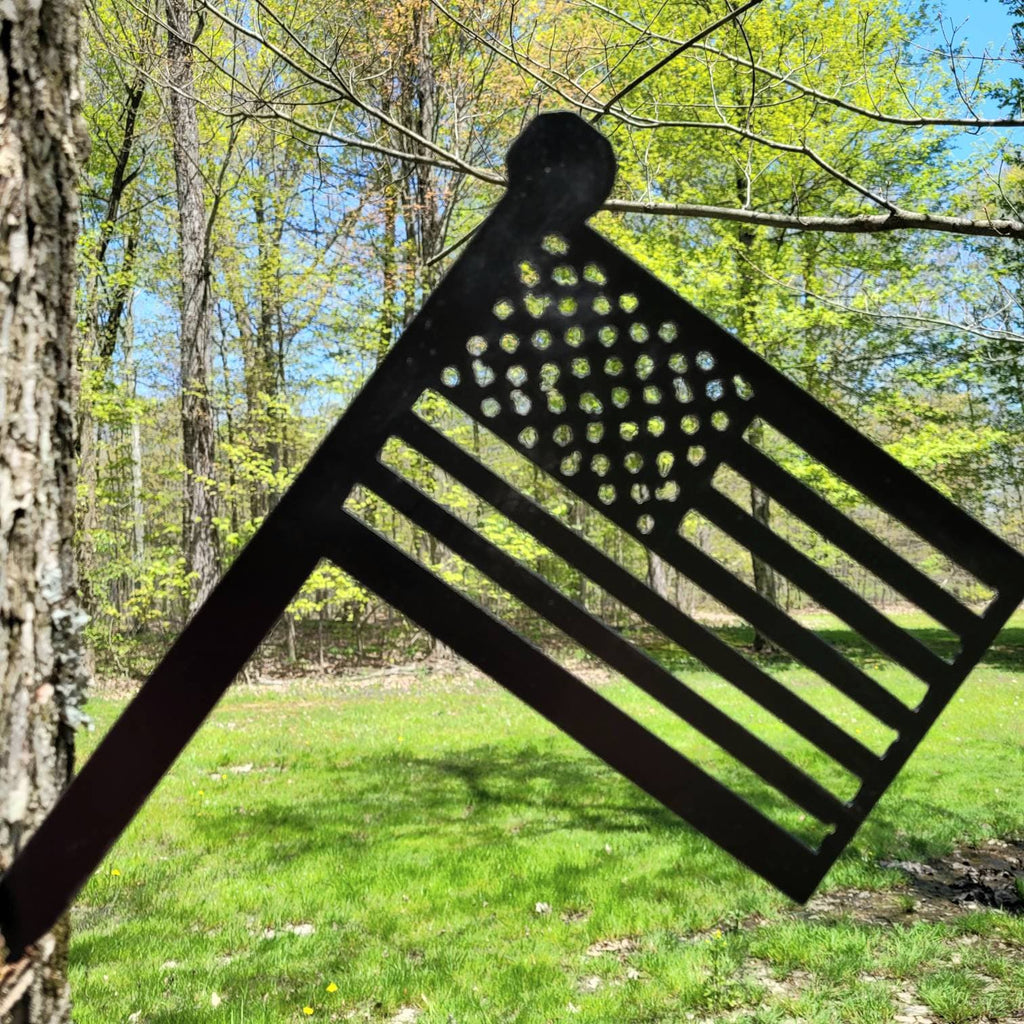 American Flag Metal Garden Stake Metal Garden Stake — alternate angle