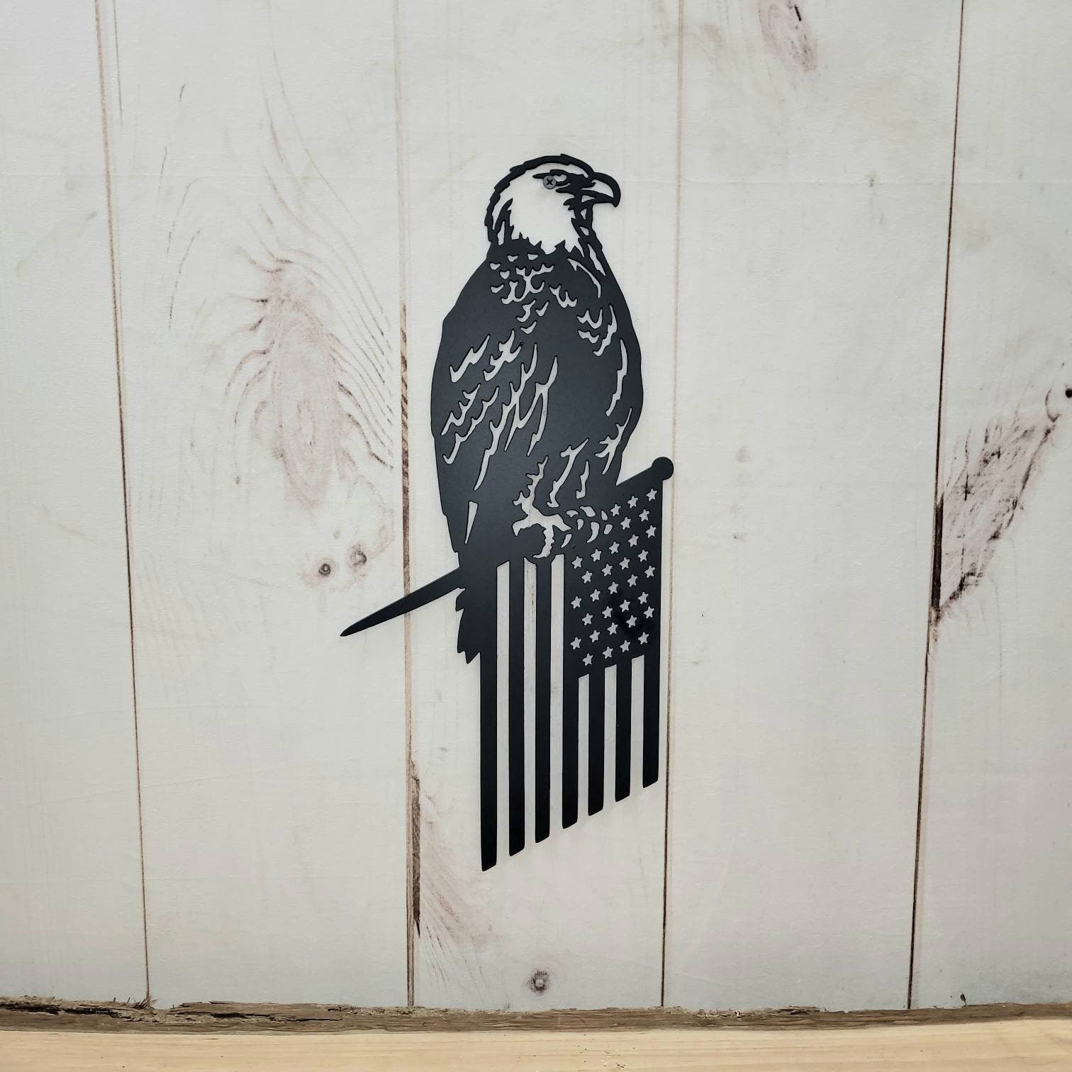 Eagle Flag Metal Garden Stake Metal Garden Stake — lifestyle setting