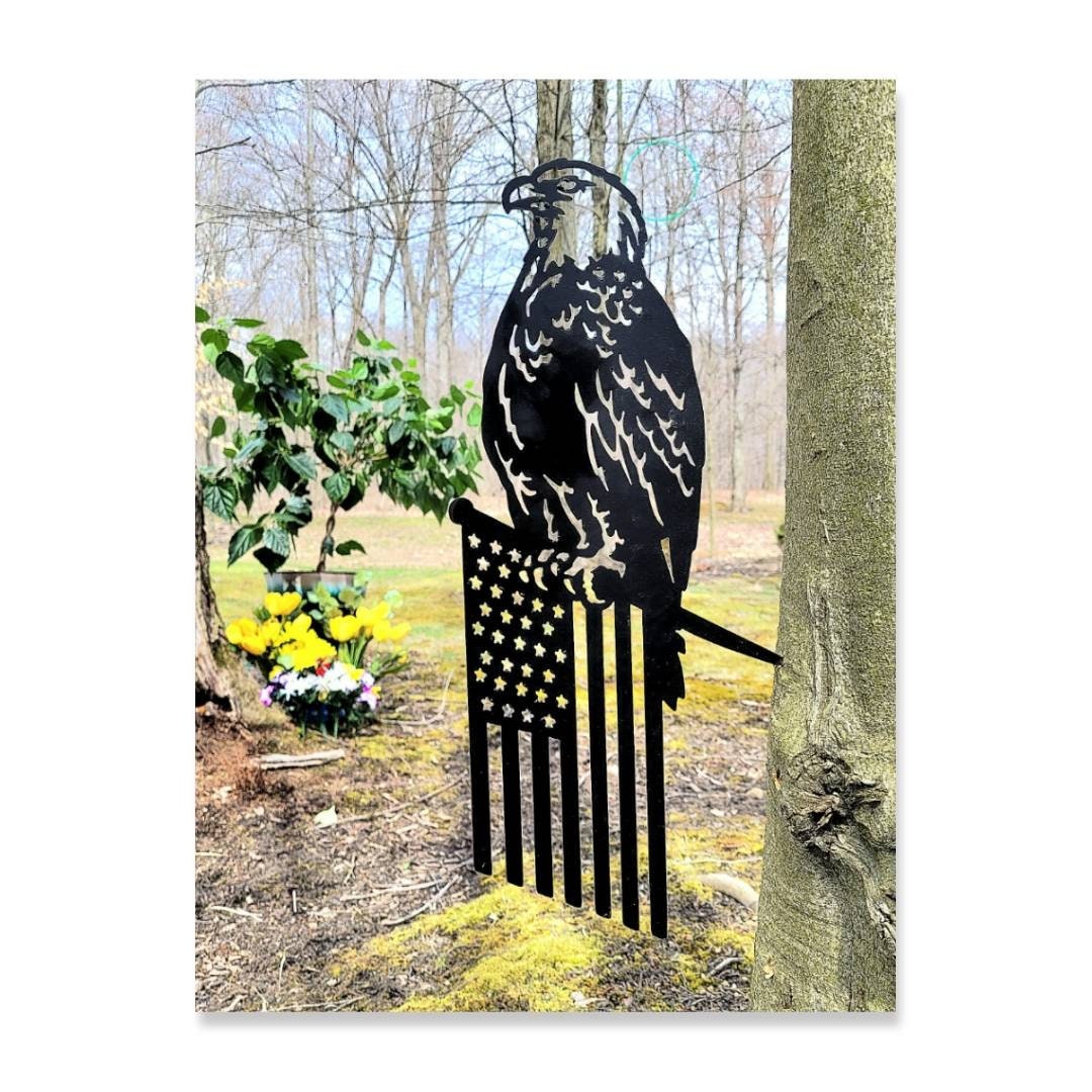 Eagle Flag Metal Garden Stake Metal Garden Stake — detail view