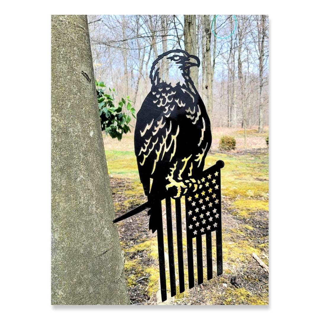 Eagle Flag Metal Garden Stake Metal Garden Stake — alternate angle