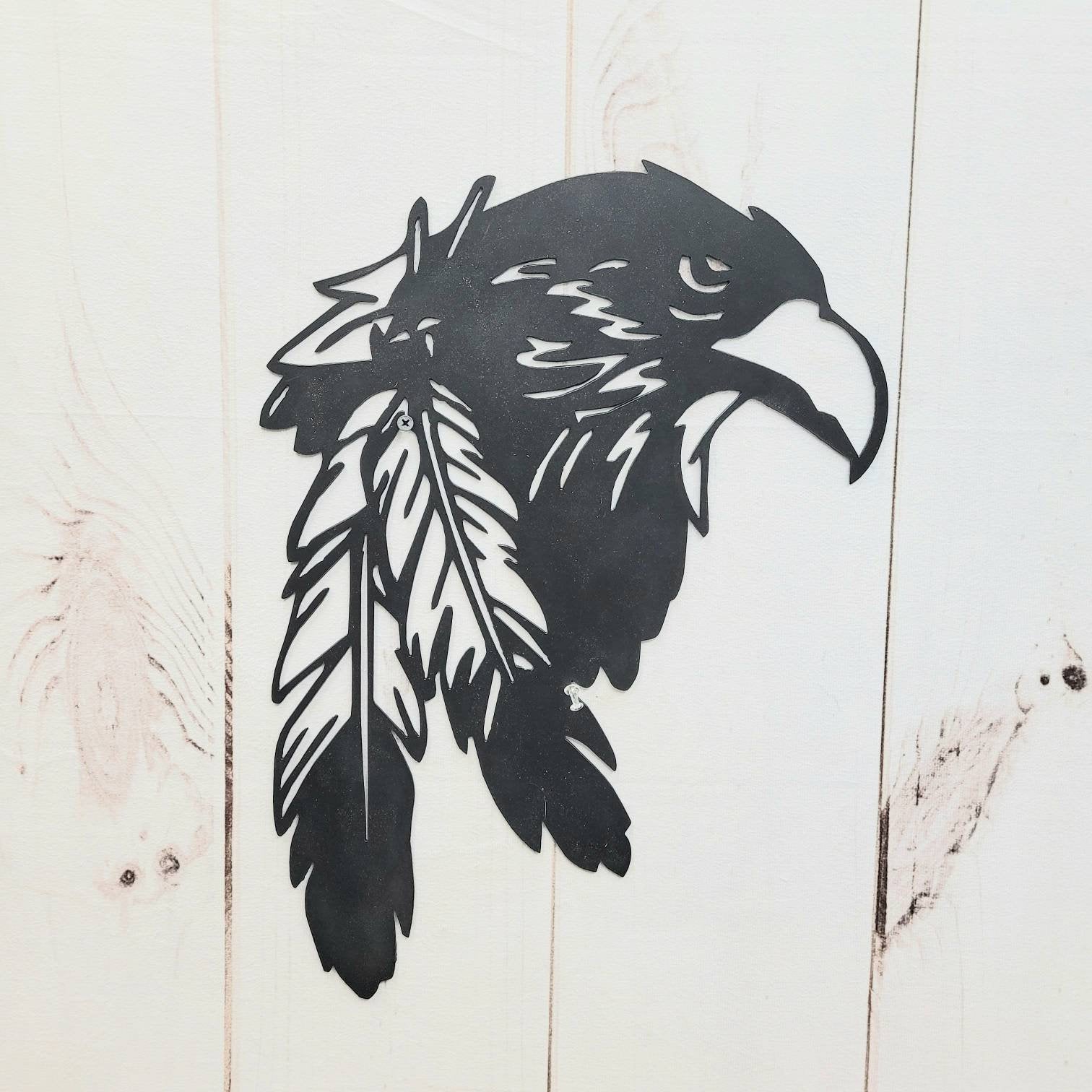Bald Eagle Patriotic Metal Sign Aluminum Sign — front view on white background