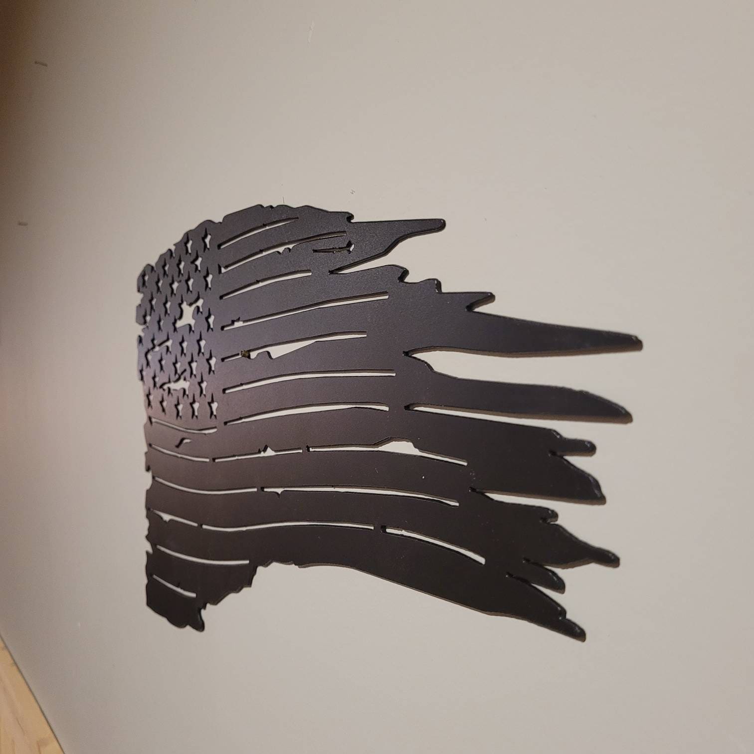 Distressed US Flag Patriotic Metal Sign Aluminum Sign — alternate angle
