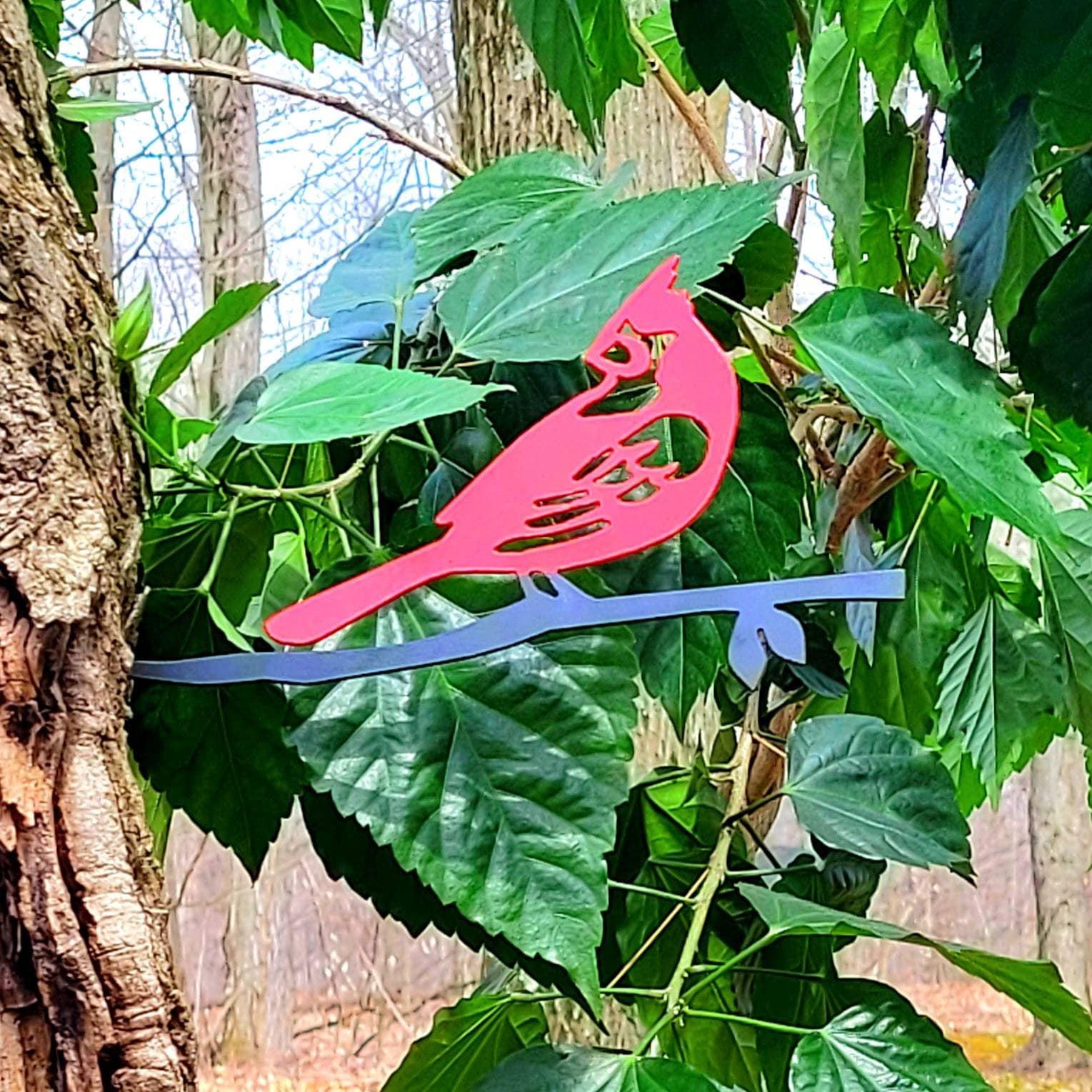 Cardinal Metal Garden Stake Metal Garden Stake — lifestyle setting