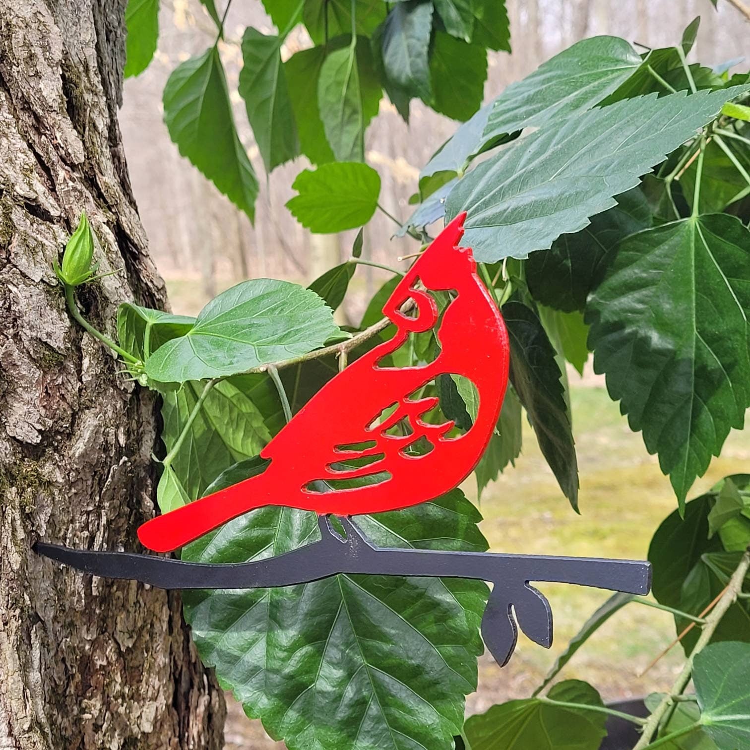 Cardinal Metal Garden Stake Metal Garden Stake — alternate angle