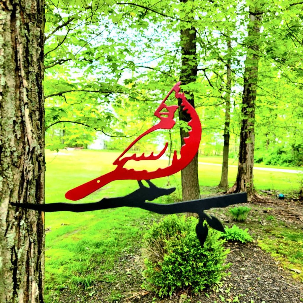 Cardinal Metal Garden Stake Metal Garden Stake — front view on white background
