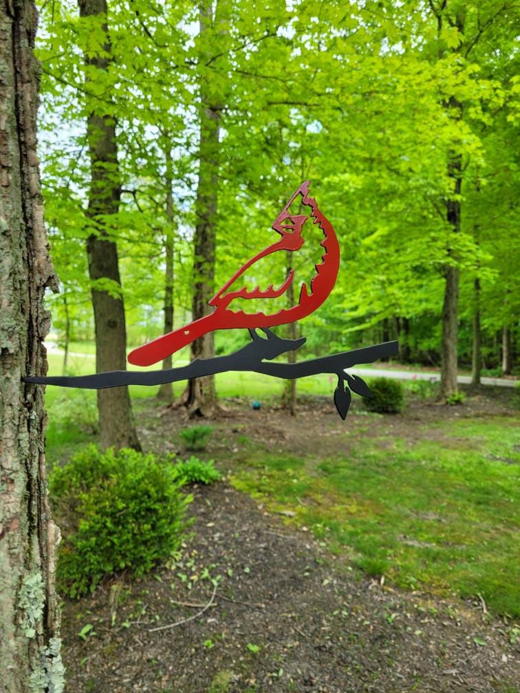 Cardinal Metal Garden Stake Metal Garden Stake — alternate angle