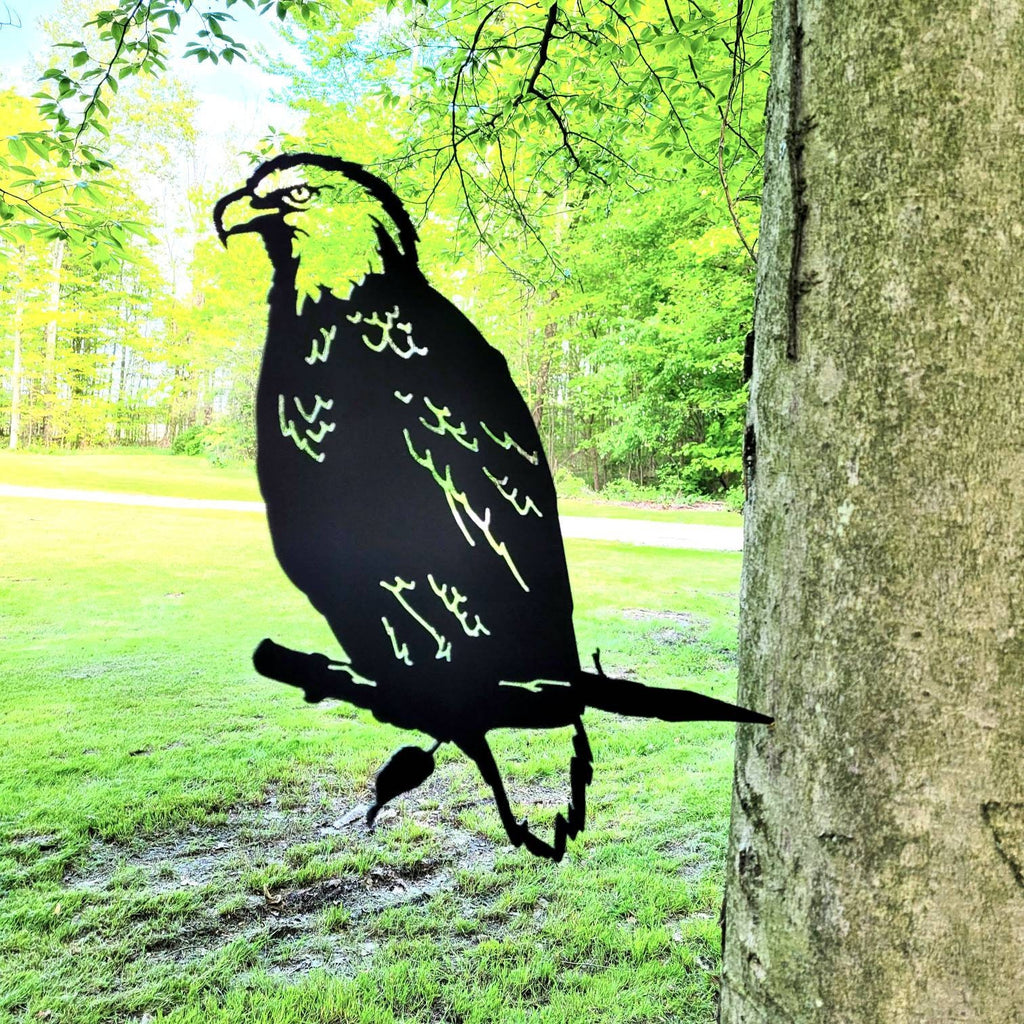 Bald Eagle Metal Garden Stake Metal Garden Stake — front view on white background