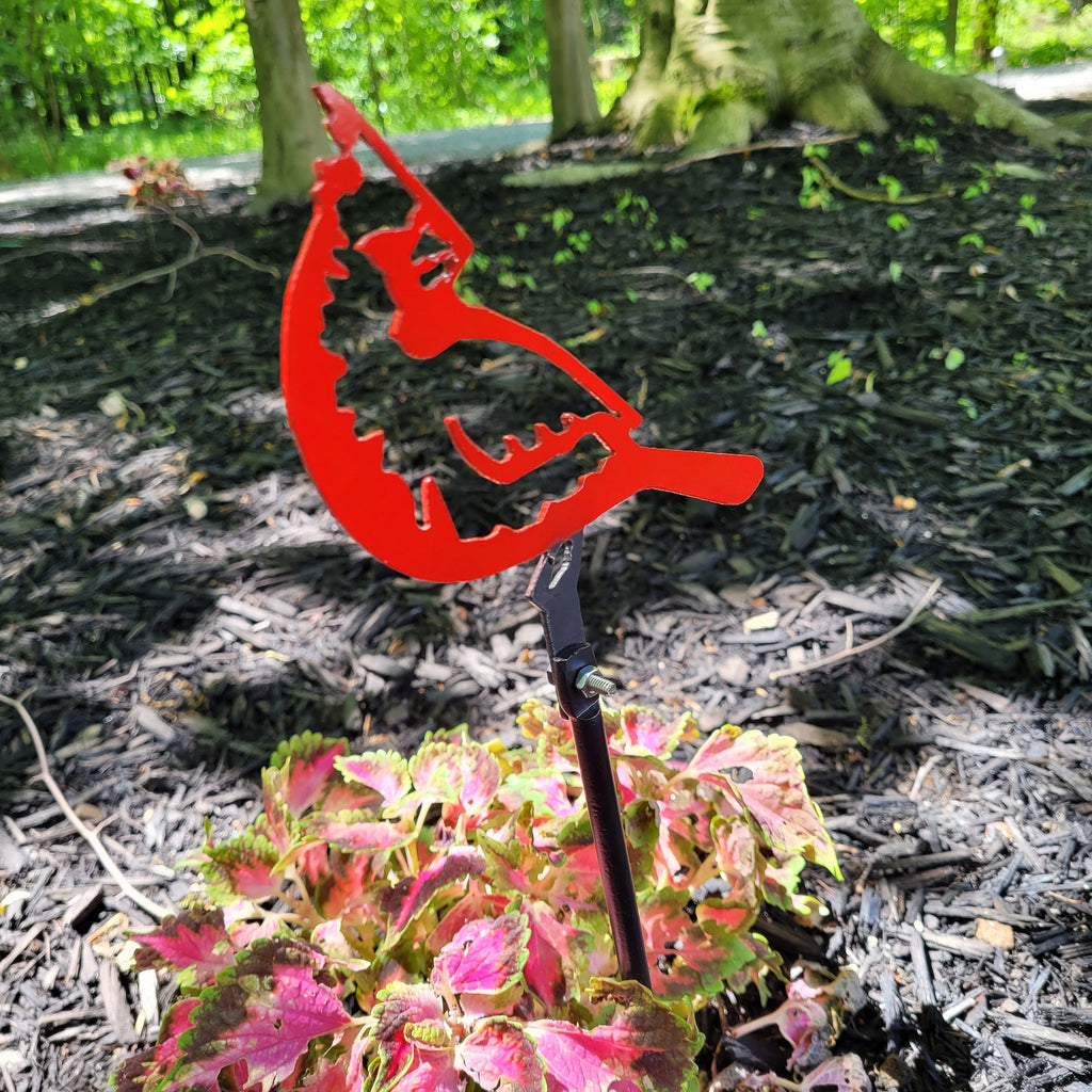 Cardinal Metal Garden Stake Metal Garden Stake — lifestyle setting