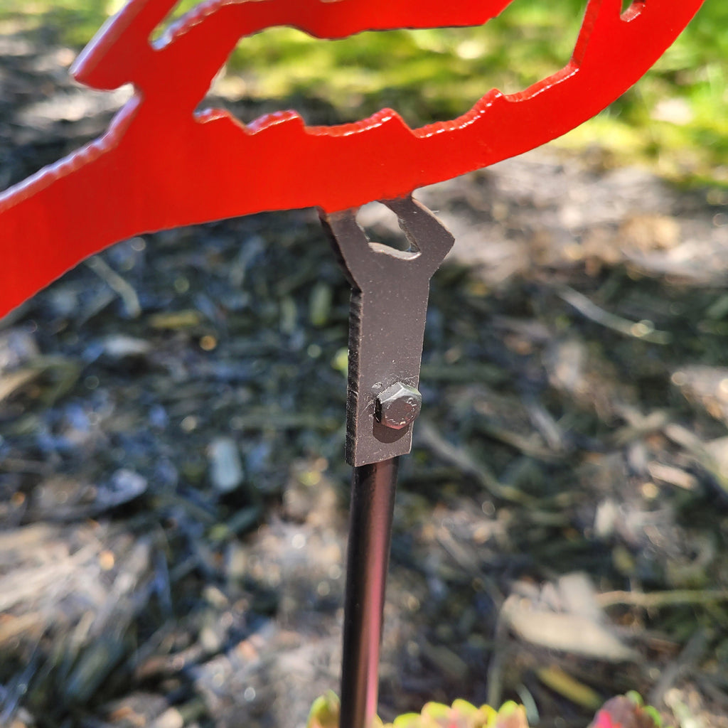 Cardinal Metal Garden Stake Metal Garden Stake — detail view