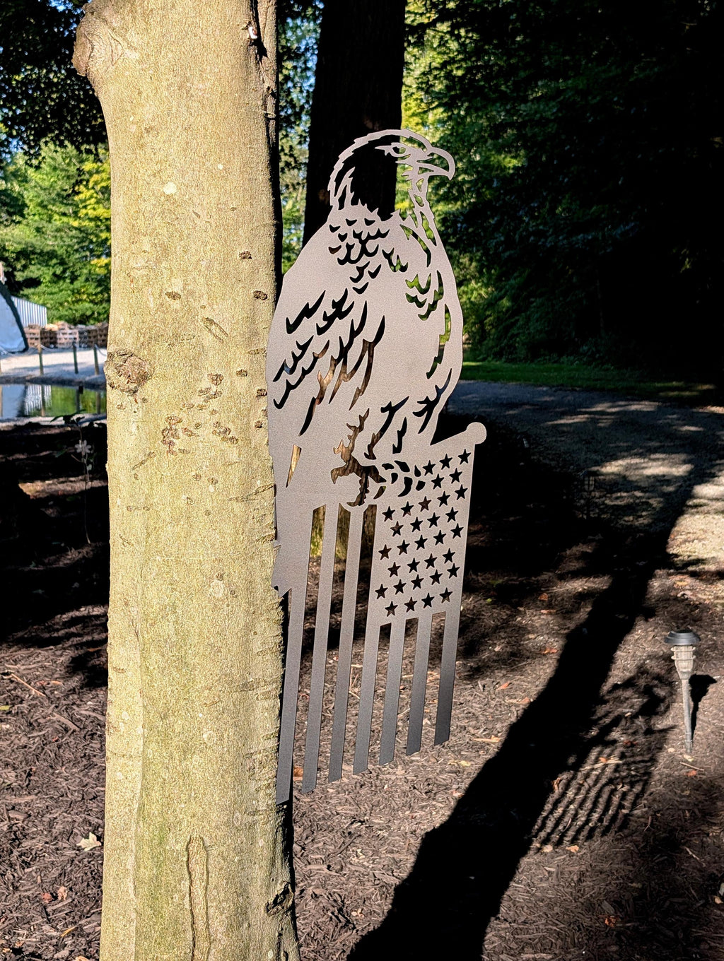 Eagle American Flag Garden Stake Metal Garden Stake — alternate angle