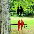 Cardinal Pair Metal Garden Stake Metal Garden Stake — front view on white background