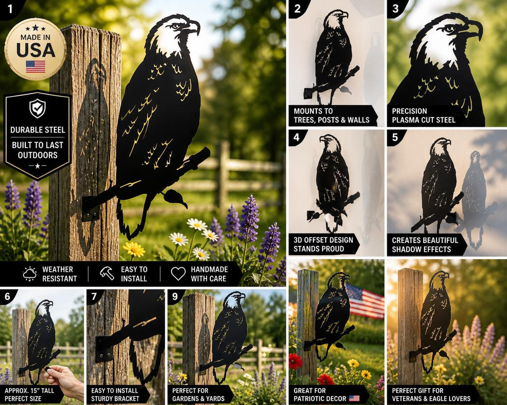Bald Eagle Metal Garden Stake Metal Garden Stake — alternate angle