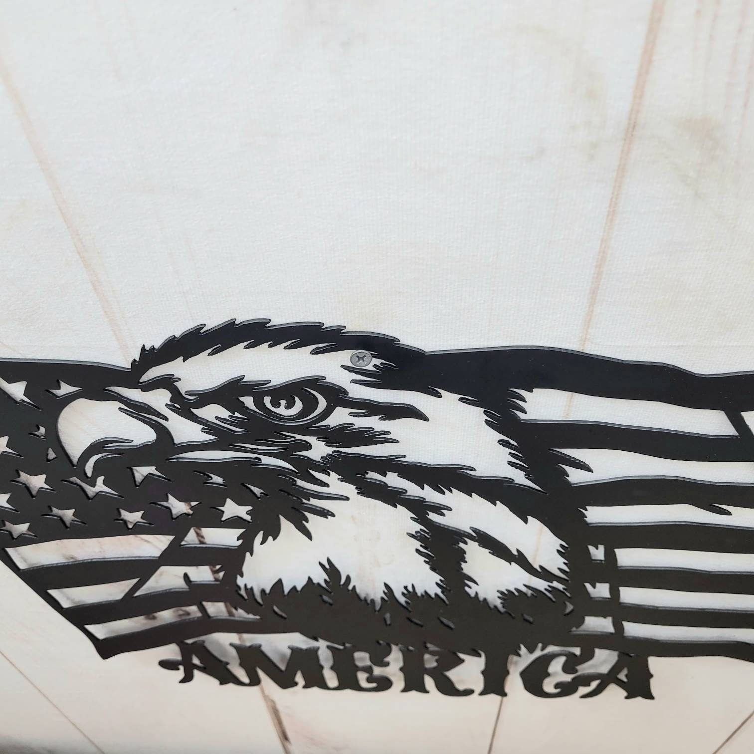 American Eagle Flag Patriotic Metal Sign Aluminum Sign — detail view