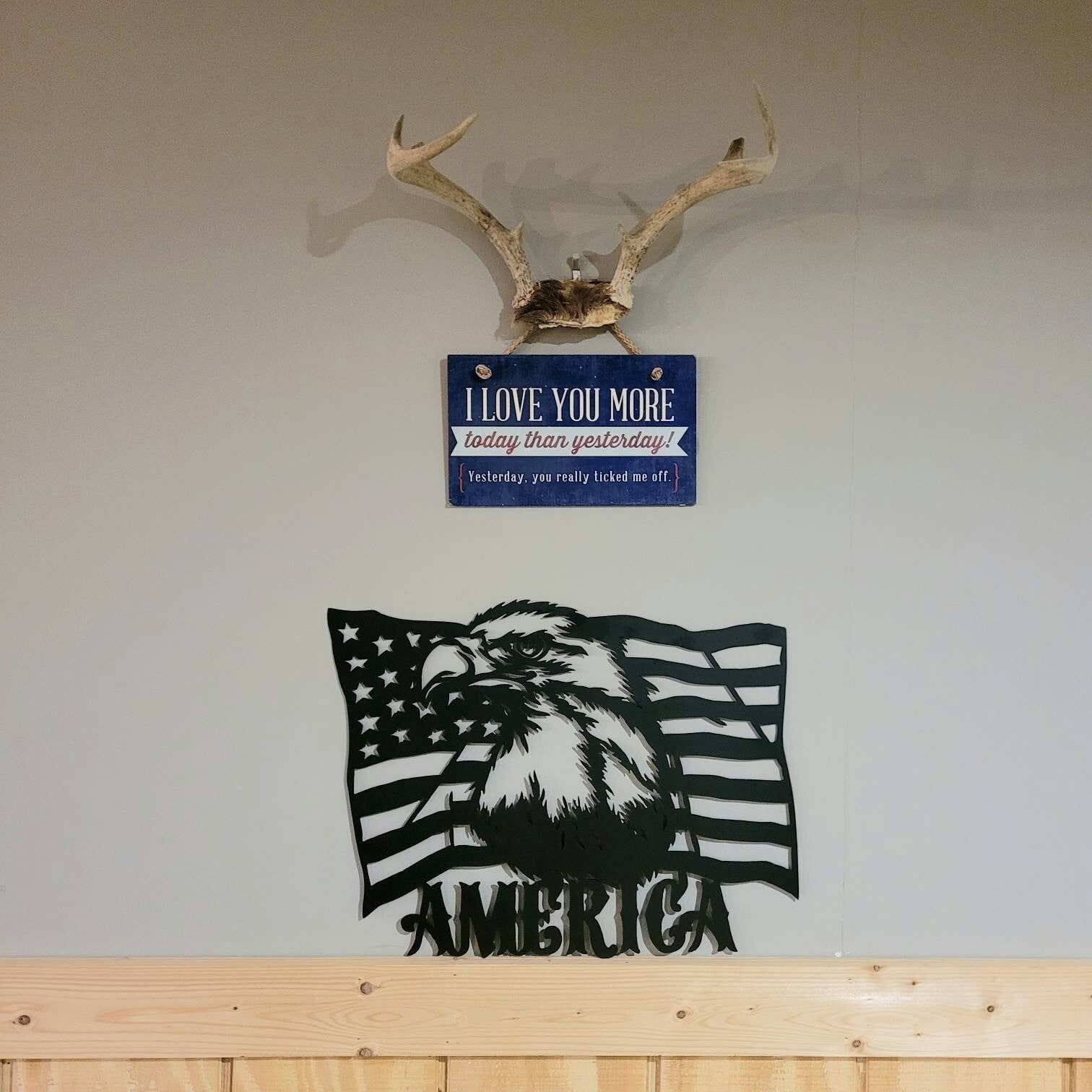 American Eagle Flag Patriotic Metal Sign Aluminum Sign — alternate angle